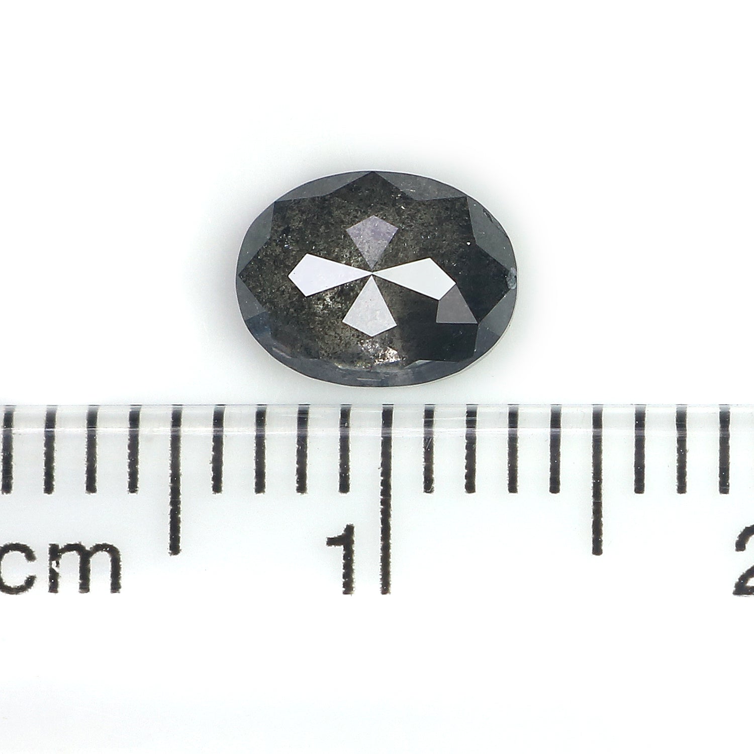 0.87 CT Natural Loose Oval Shape Diamond Salt And Pepper Oval Rose Cut Diamond 6.70 MM Black Grey Color Oval Shape Rose Cut Diamond LQ2059