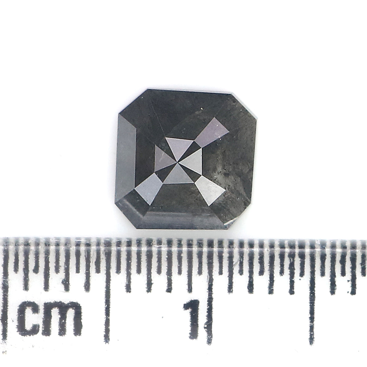 1.33 CT Natural Loose Asscher Shape Diamond Salt And Pepper Asscher Shape Diamond 6.90 MM Black Grey Color Asscher Rose Cut Diamond LQ3029