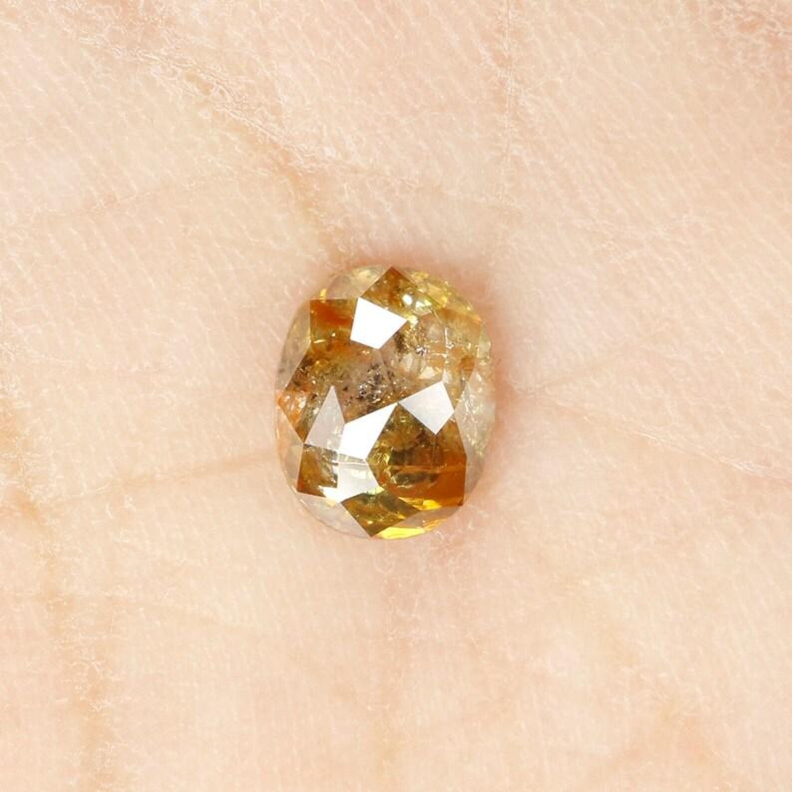 0.70 CT Natural Loose Oval Cut Diamond Orange Color Oval Cut Diamond 6.15 MM Natural Loose Orange Color Oval Rose Cut Shape Diamond NQ989