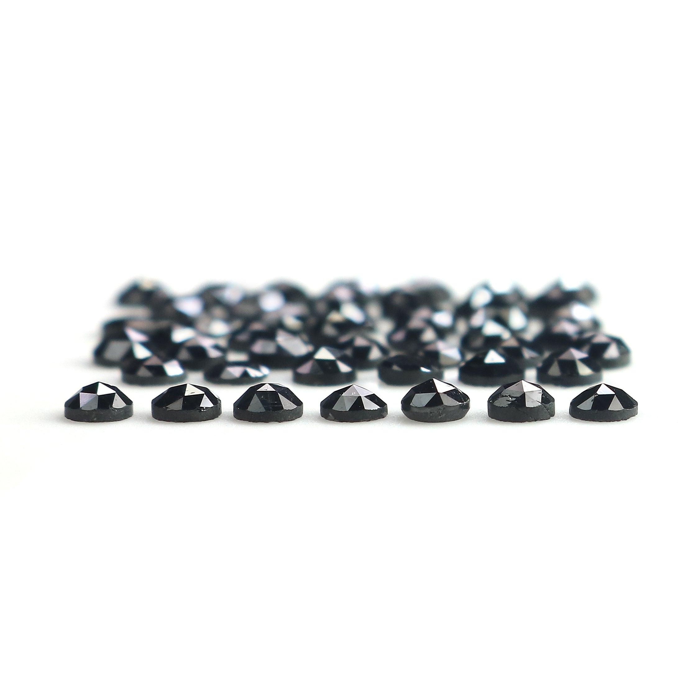 3.36 CT Natural Loose Round Rose Cut Diamond Black Color Round Shape Diamond 2.60 MM Natural Loose Black Color Round Rose Cut Diamond KQ2464