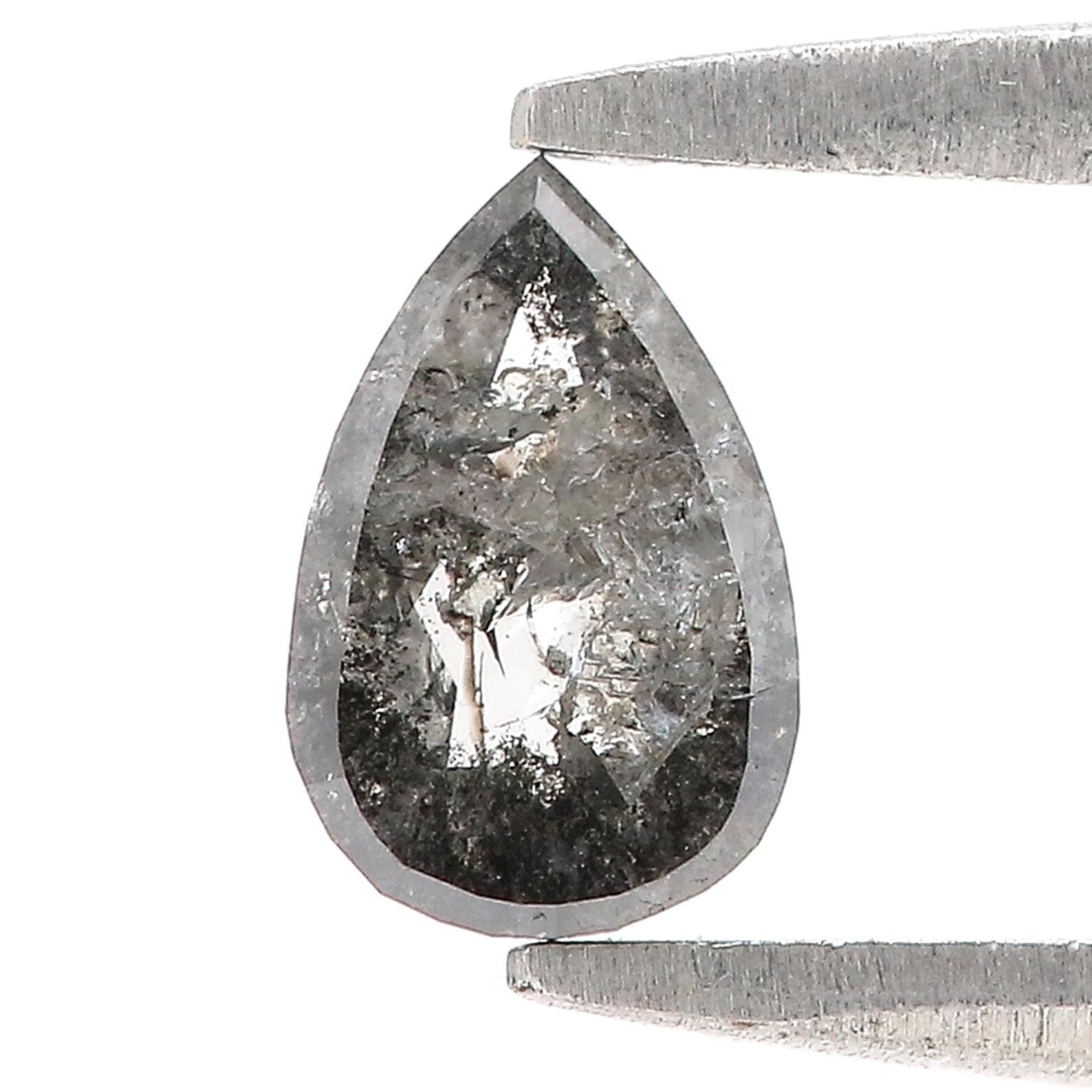 0.42 CT Natural Loose Pear Shape Diamond Salt And Pepper Pear Cut Diamond 6.40 MM Natural Loose Diamond Pear Shape Rose Cut Diamond QN2275