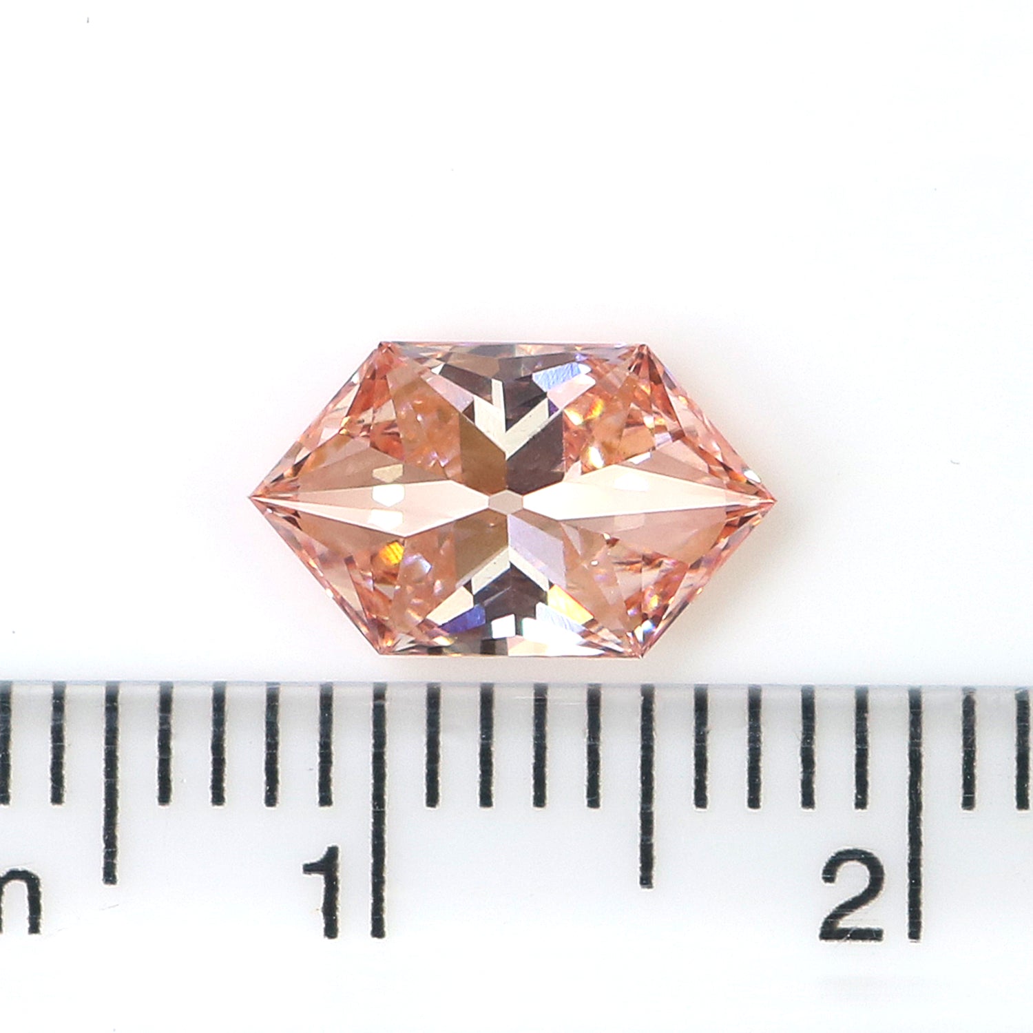1.55 CT IGI Certified Hexagon Old European Cut Diamond Fancy Vivid Pink Color VS1 Clarity Lab Grown Diamond Lab Created Diamond L3665