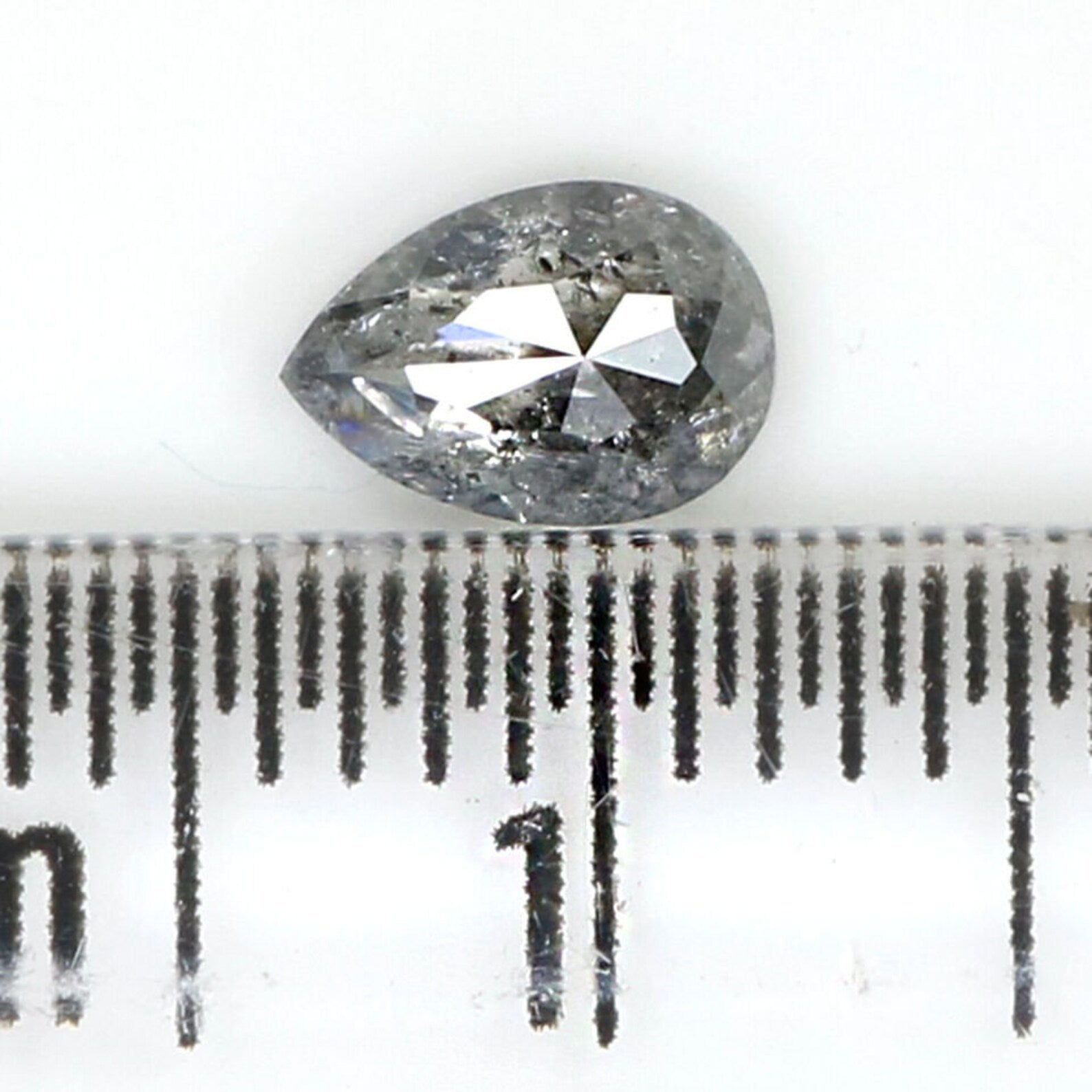 0.52 CT Natural Loose Pear Shape Diamond Salt And Pepper Pear Cut Diamond 6.00 MM Natural Loose Diamond Pear Shape Rose Cut Diamond QN1831