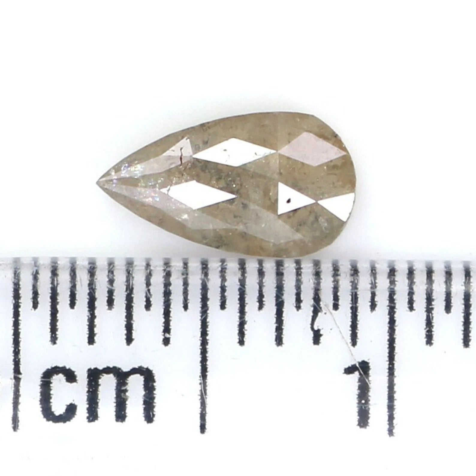 0.65 CT Natural Loose Pear Shape Diamond Grey Color Pear Cut Diamond 6.90 MM Natural Loose Diamond Grey Color Pear Rose Cut Diamond NQ8445