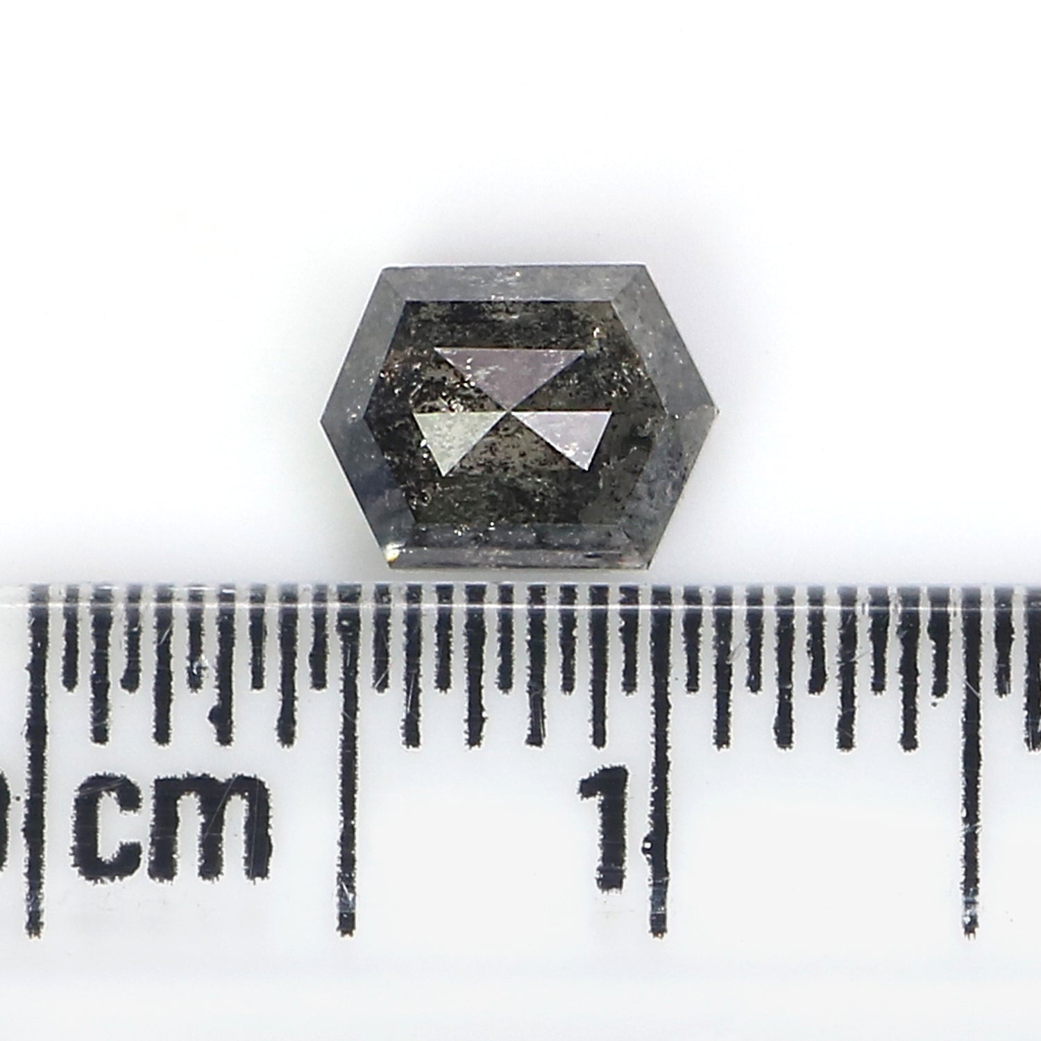 1.00 CT Natural Loose Hexagon Cut Diamond Salt And Pepper Hexagon Diamond 6.45 MM Natural Loose Black Grey Color Hexagon Cut Diamond LQ2964