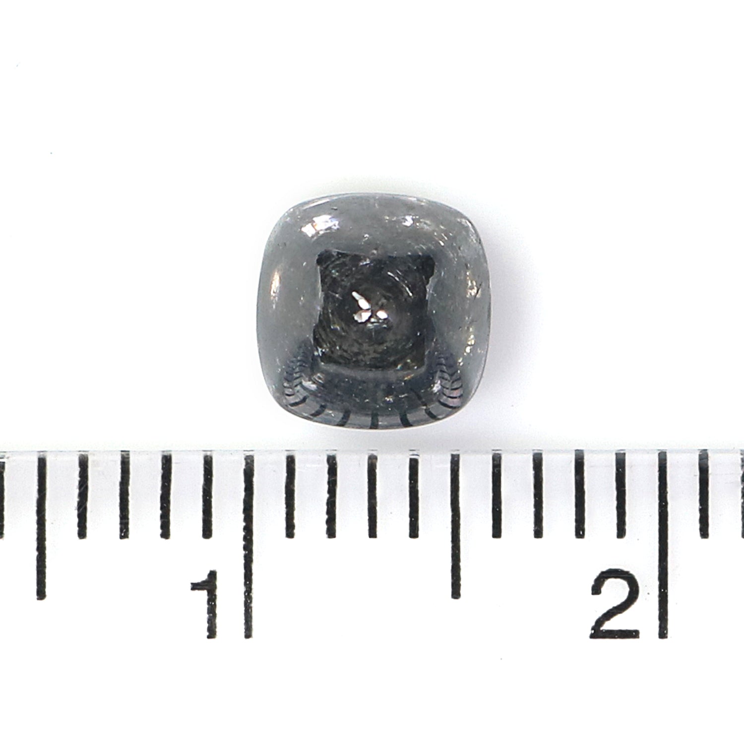 1.18 CT Unique Cushion Shape Salt And Pepper Sand Stone Cabochon Diamond 5.70 MM Natural Loose Black Grey Color Cushion Uncut Diamond L3501