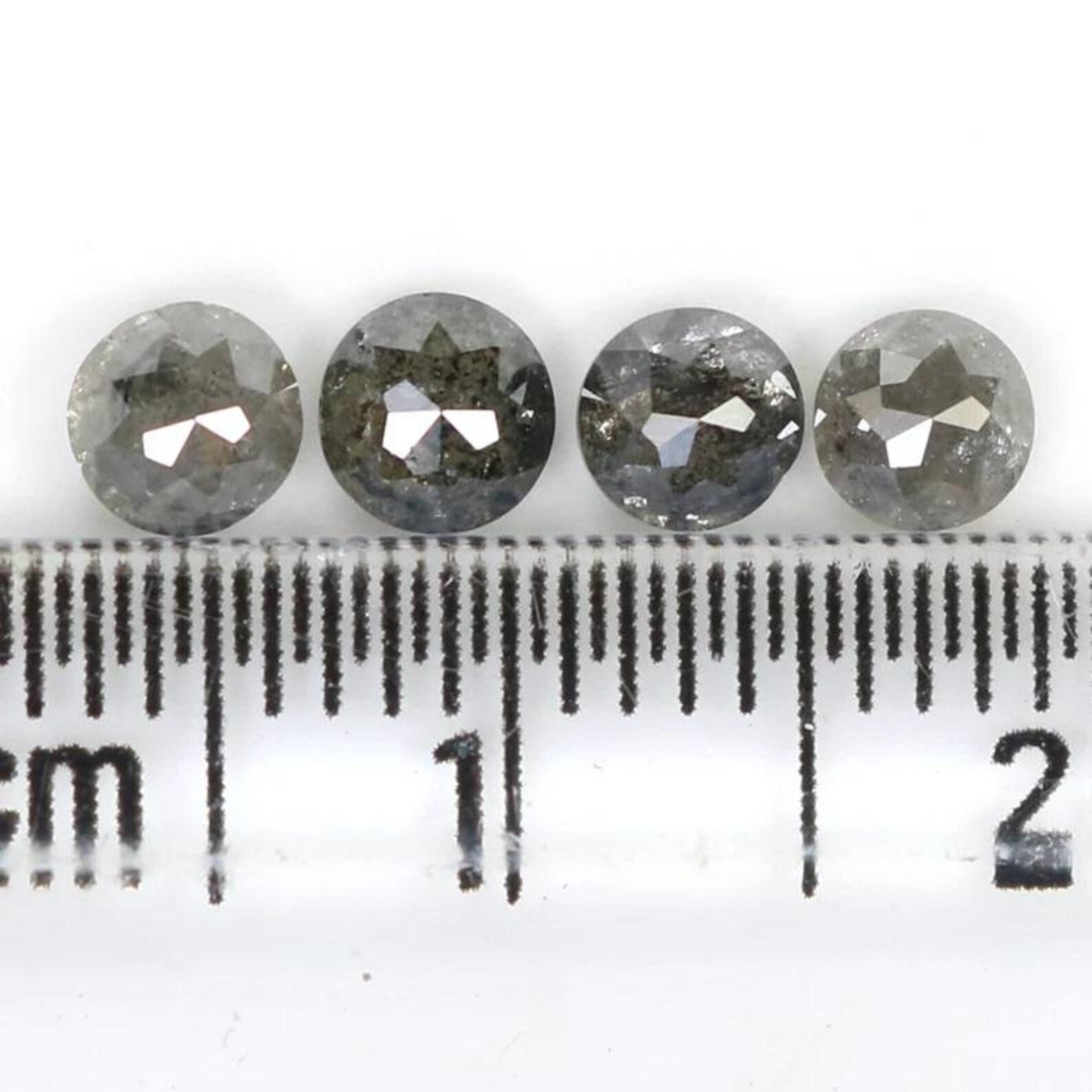 1.35 CT Natural Loose Round Shape Diamond Salt And Pepper Round Diamond 3.70 MM Natural Loose Black Grey Color Round Rose Cut Diamond NQ7562