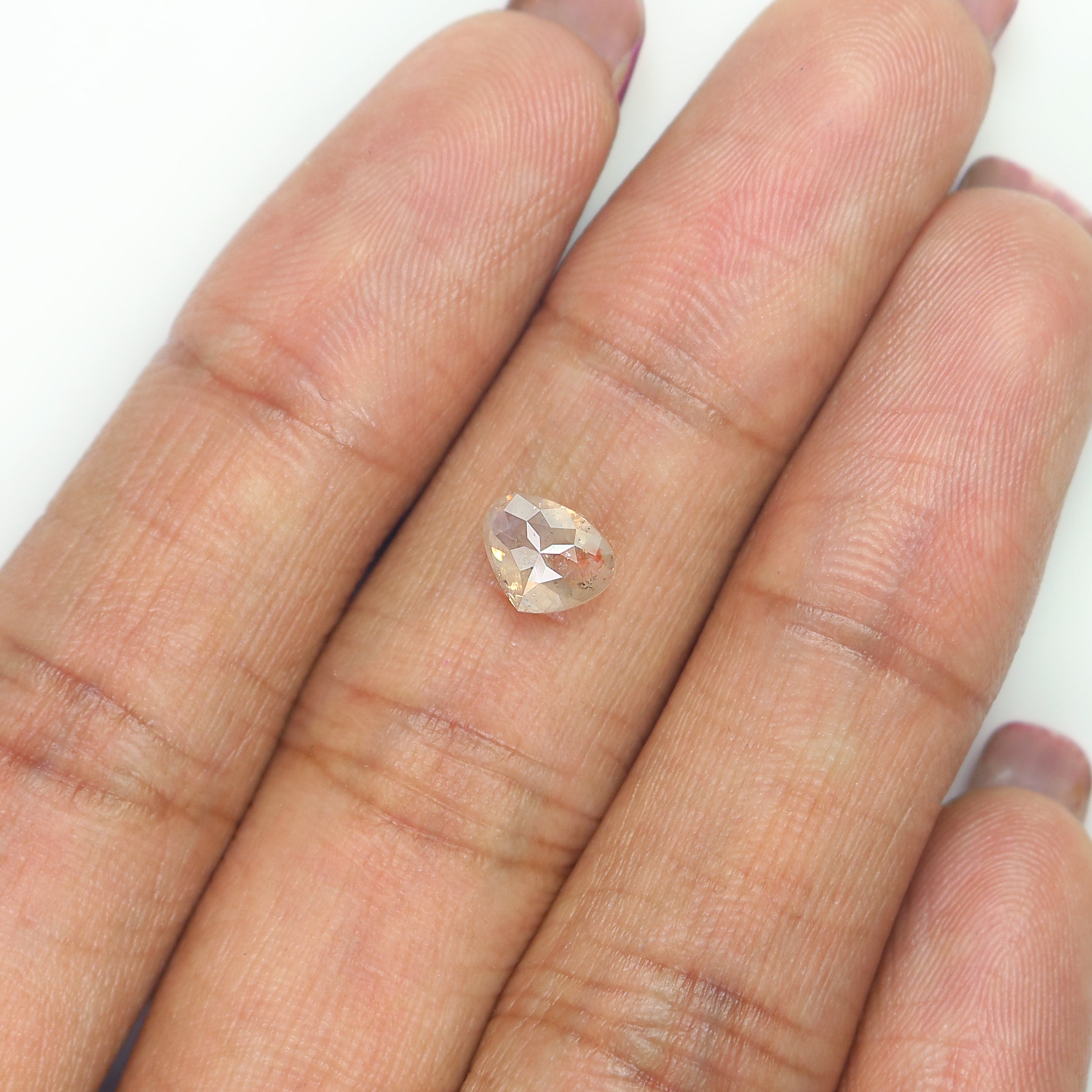 Natural Heart Grey Diamond 0.91 CT Loose Rose Cut Brown Stone 5.40 MM Rustic Diamond Heart Diamond For Custom Engagement Ring L3649