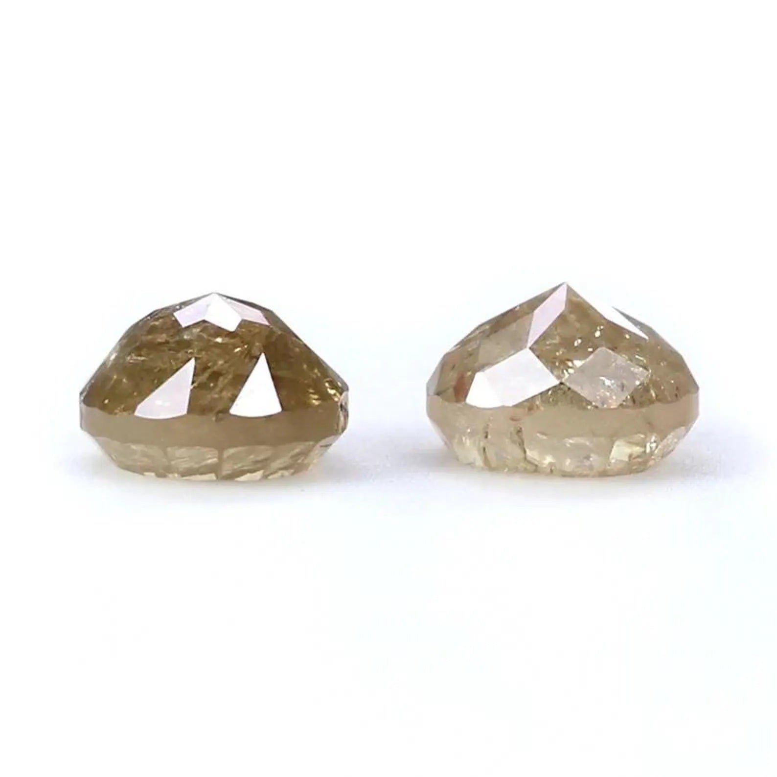 1.42 CT Natural Loose Round Cut Pair Diamond Light Brown Round Shape Diamond 5.00 MM Natural Loose Brown Color Round Rose Cut Diamond NQ1960