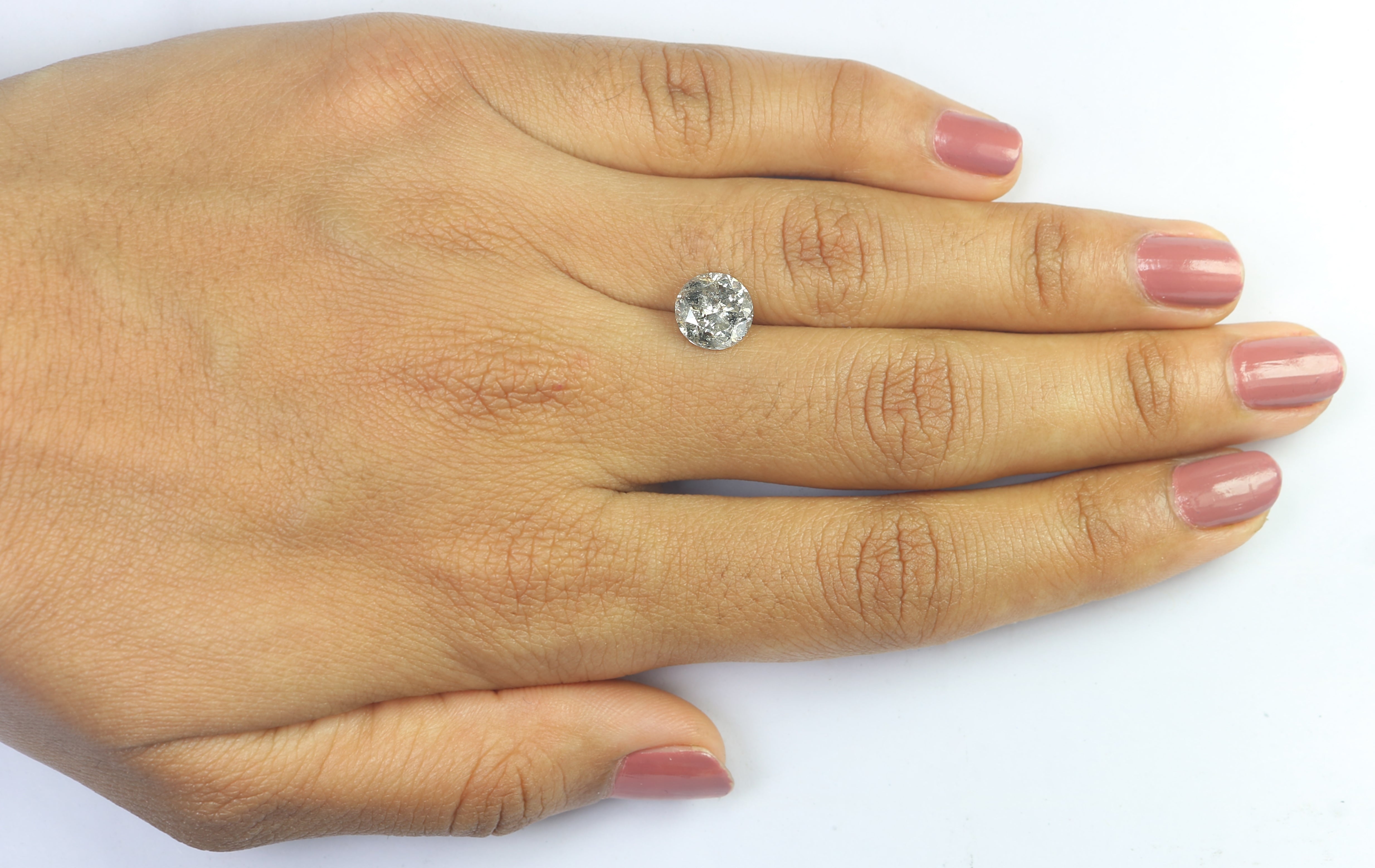2.35 CT Natural Loose Round Shape Diamond Salt And Pepper Round Diamond 8.25 MM Natural Black Gray Color Round Brilliant Cut Diamond LQ3324