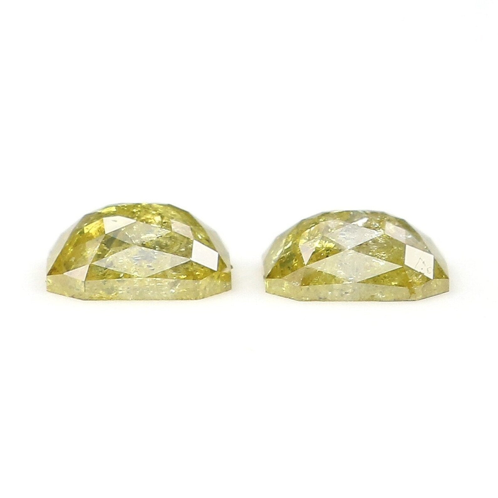1.23 CT Natural Loose Cushion Pair Diamond Yellow Color Cushion Diamond 5.65 MM Natural Loose Diamond Yellow Cushion Rose Cut Diamond NQ2477