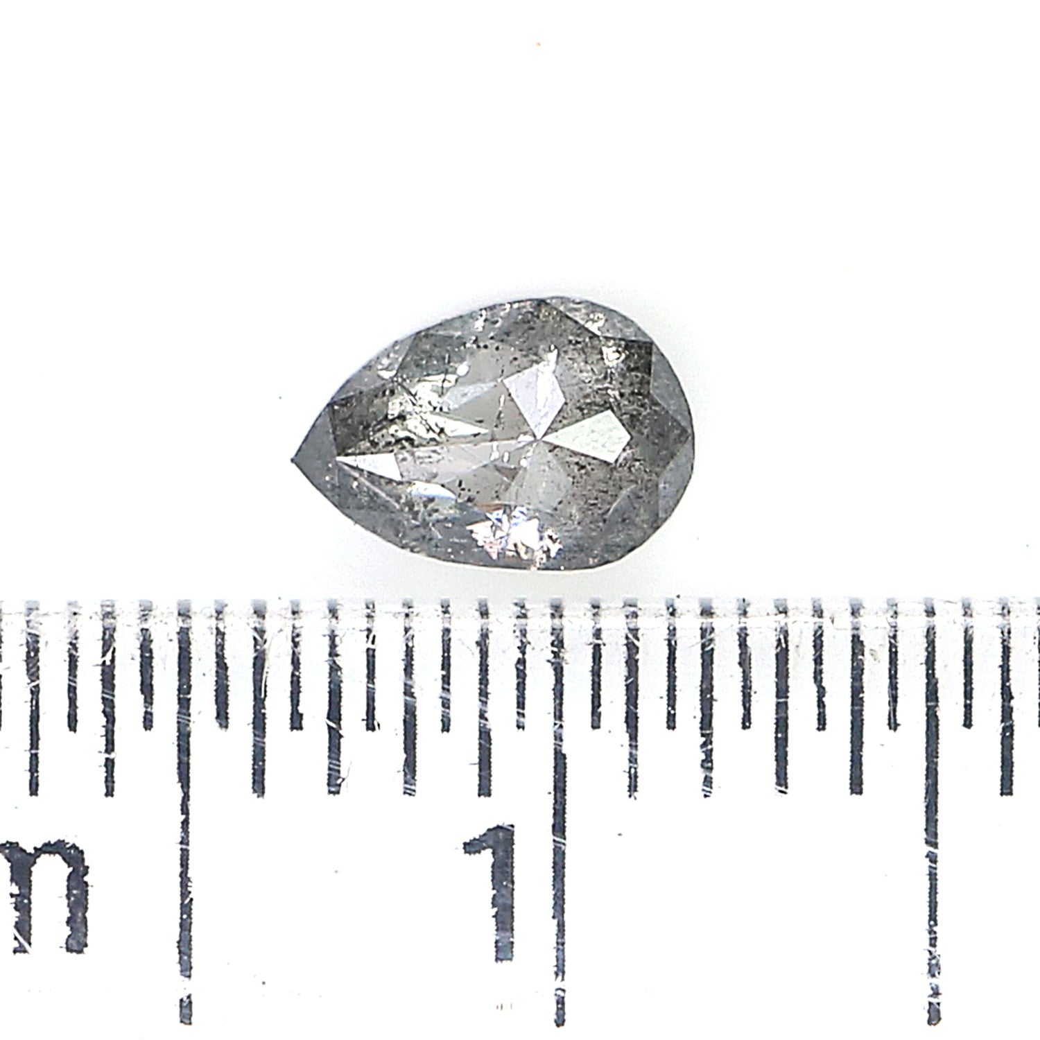 0.39 CT Natural Loose Pear Shape Diamond Salt And Pepper Pear Shape Diamond 5.40 MM Natural Black Grey Color Pear Rose Cut Diamond QLB280