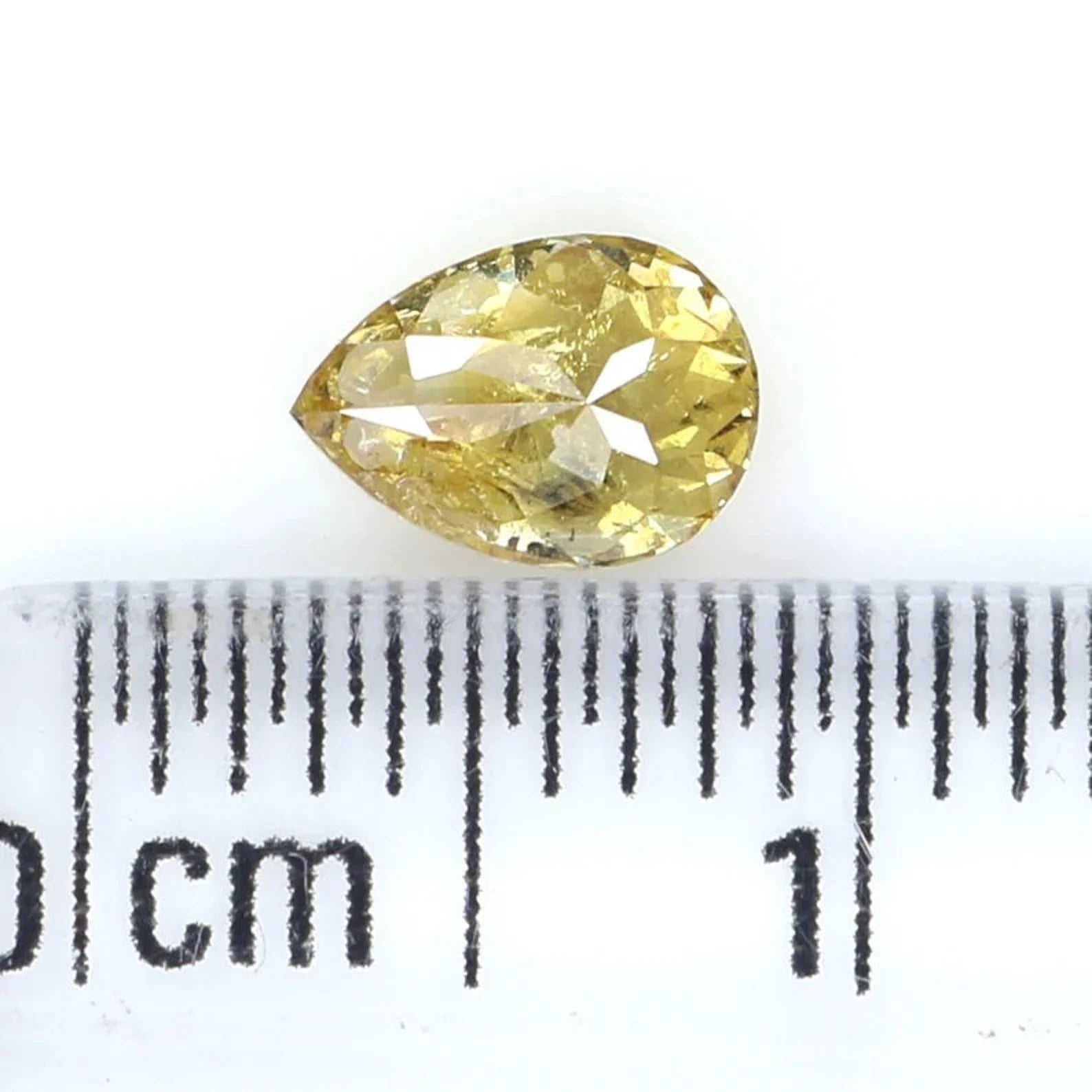 0.61 CT Natural Loose Pear Shape Diamond Yellow Color Pear Cut Diamond 6.00 MM Natural Loose Diamond Brown Color Pear Rose Cut Diamond NQ127