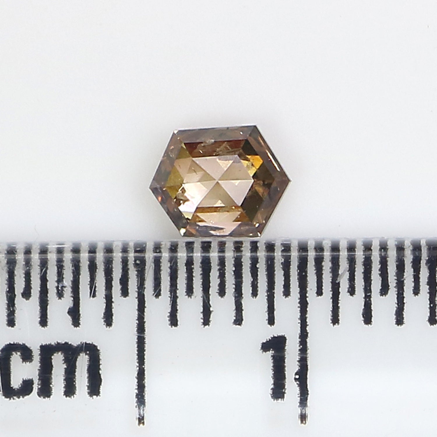 Natural Loose Hexagon Diamond, Brown Color Diamond, Natural Loose Diamond, Hexagon Rose Cut Diamond, 0.28 CT Hexagon Shape Diamond L585