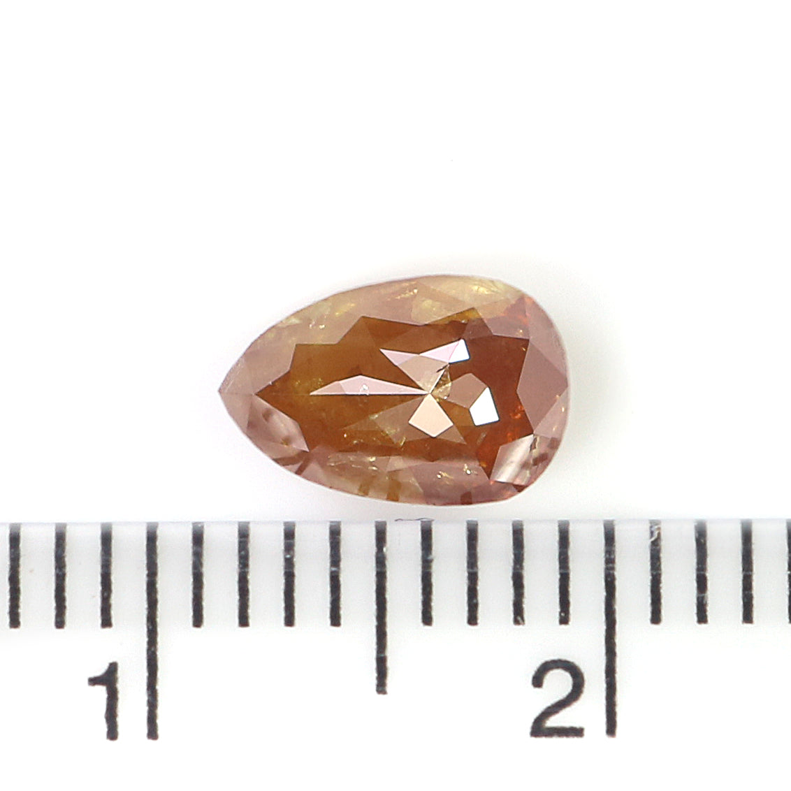 1.21 CT Natural Loose Pear Shape Diamond Brown Color Pear Diamond 7.70 MM Natural Loose Diamond Brown Color Pear Rose Cut Diamond N2660