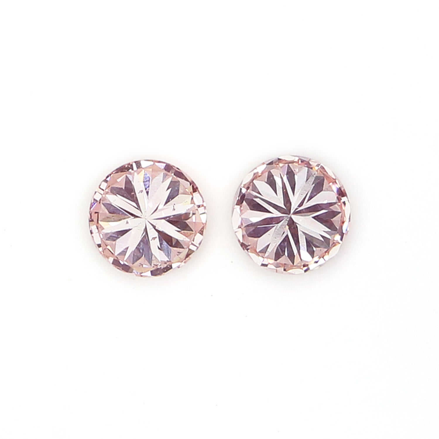 0.56 CT Lab Grown Round Brilliant Cut CVD Diamond VS1 Clarity Pink Color Round Cut Pair Diamond 4.20 MM Pink Color Round Shape Diamond KDL3548