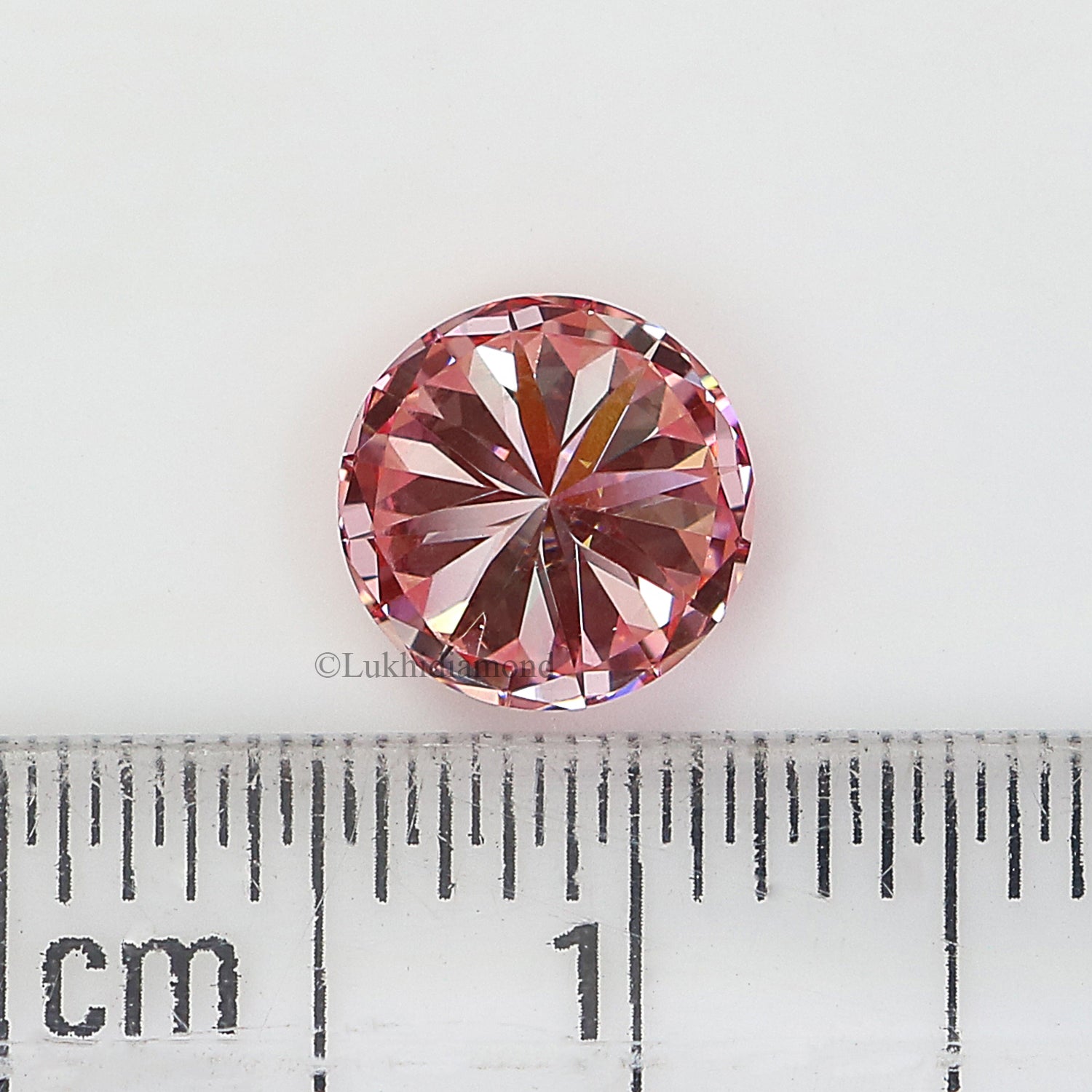 1.09 CT IGI Certified Round Brilliant Cut Fancy Intense Pink Color VS2 Clarity Diamond Lab Grown Diamond Lab Created Round CVD Diamond L3293