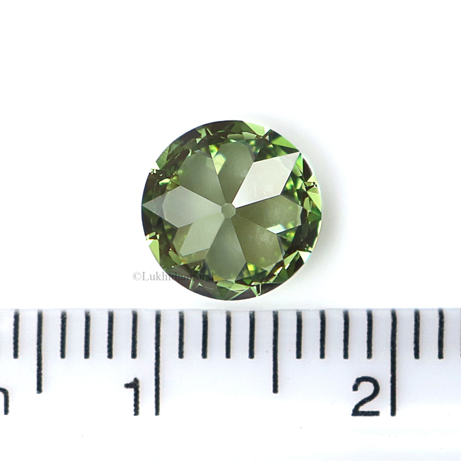 1.78 CT IGI Certified Round Old European Cut Diamond Fancy Vivid Green Color VS1 Clarity Lab Grown Diamond Lab Created Lab Diamond L3574