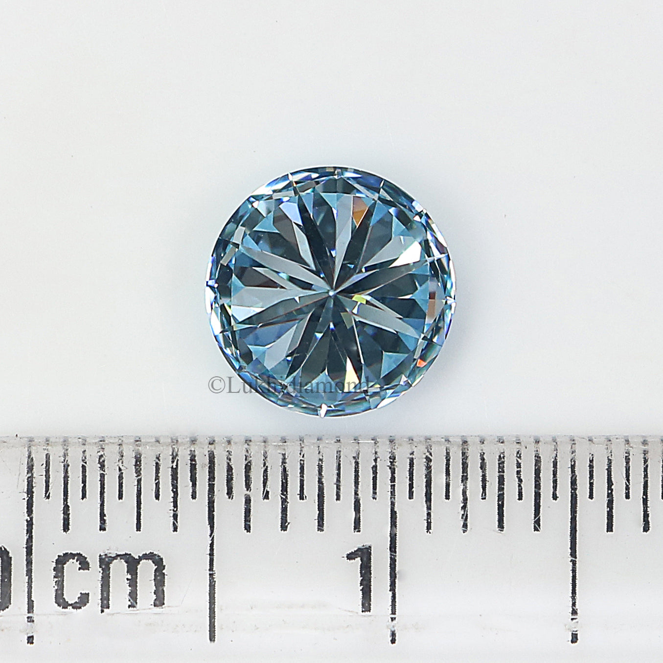 1.24 CT IGI Certified Round Brilliant Cut Fancy Vivid Blue Color VS1 Clarity Diamond Lab Grown Diamond Lab Created Round CVD Diamond L3298