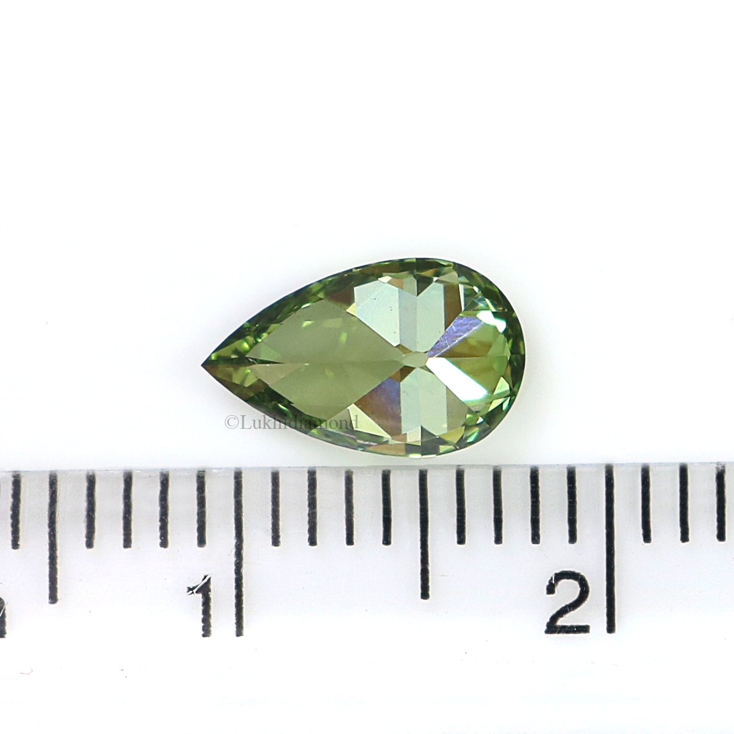 1.02 CT IGI Certified Pear Old European Cut Diamond Fancy Vivid Green Color VS1 Clarity Lab Grown Diamond Lab Created Lab Diamond L3577