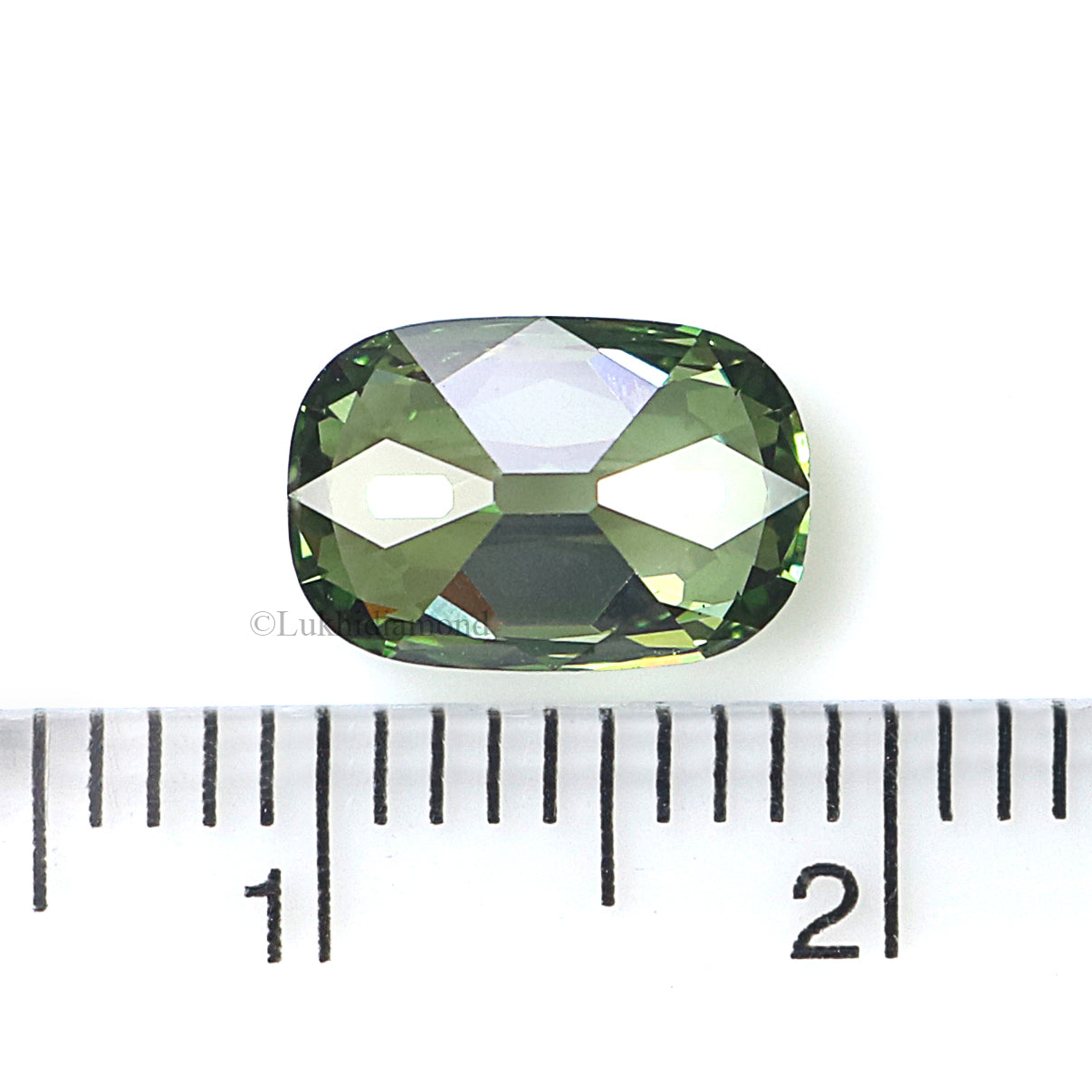 1.75 CT IGI Certified Cushion Old European Cut Diamond Fancy Vivid Green Color VS1 Clarity Lab Grown Diamond Lab Created Lab Diamond L3573