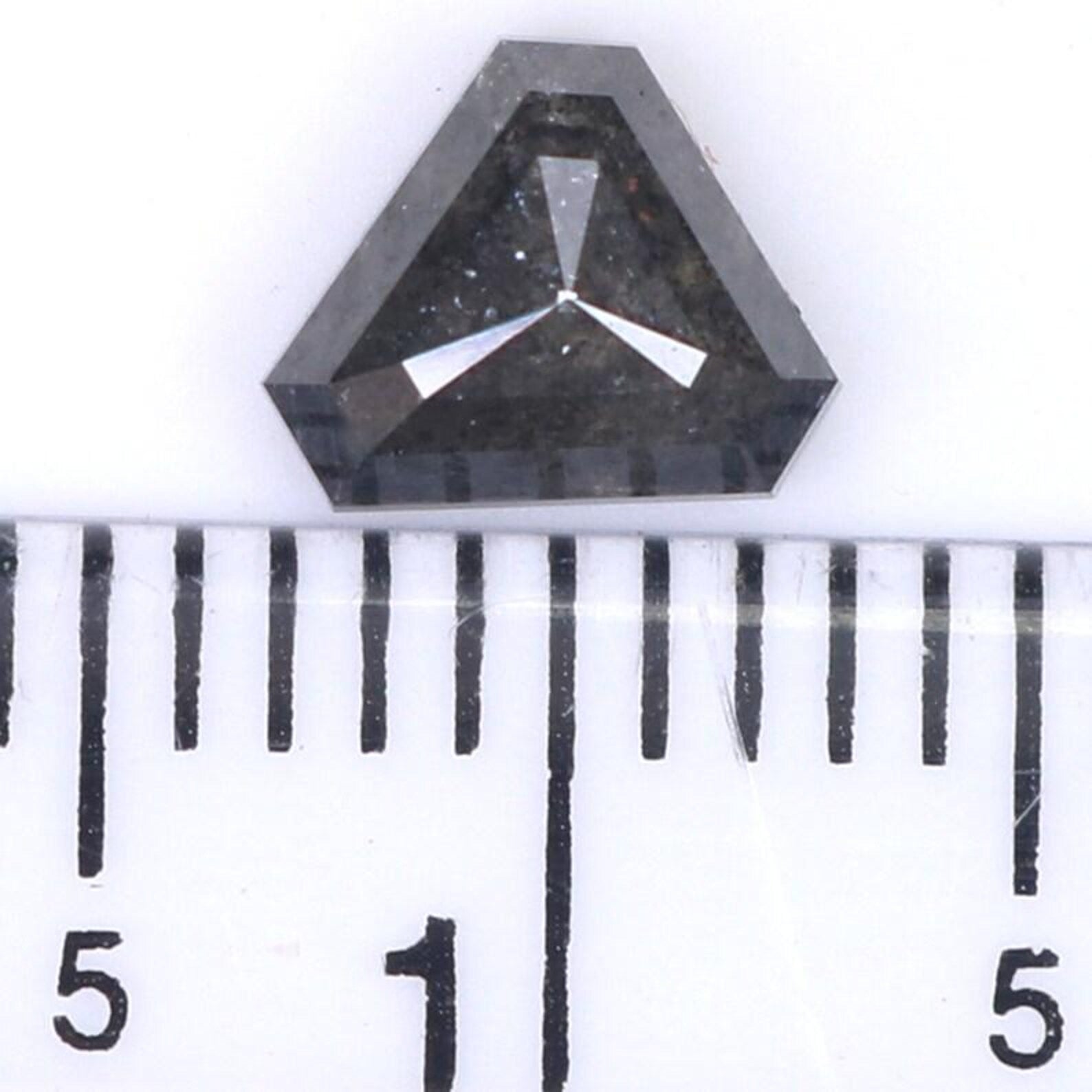 0.77 CT Natural Loose Triangle Shape Diamond Salt And Pepper Triangle Cut Diamond 5.00 MM Black Grey Color Triangle Rose Cut Diamond NQ8009