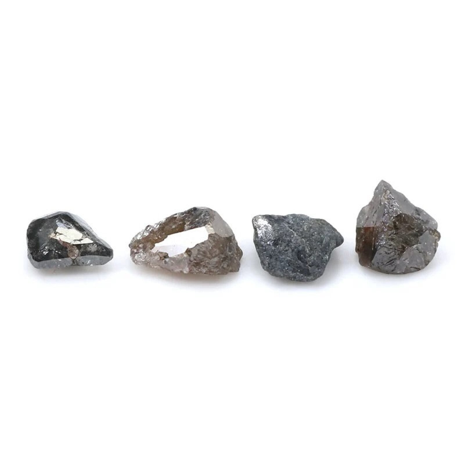 4.04 CT Natural Loose Rough Shape Diamond Salt And Pepper Irregular Cut Diamond 6.05 MM Natural Black Grey Color Rough Uncut Diamond NQ1887