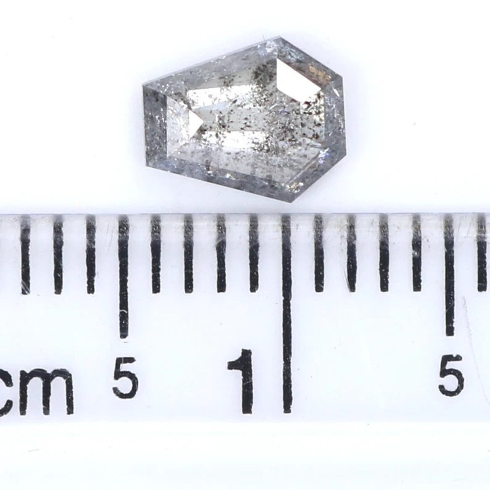 0.61 CT Natural Loose Coffin Shape Diamond Salt And Pepper Coffin Diamond 6.20 MM Natural Black Gray Color Coffin Rose Cut Diamond QN1888