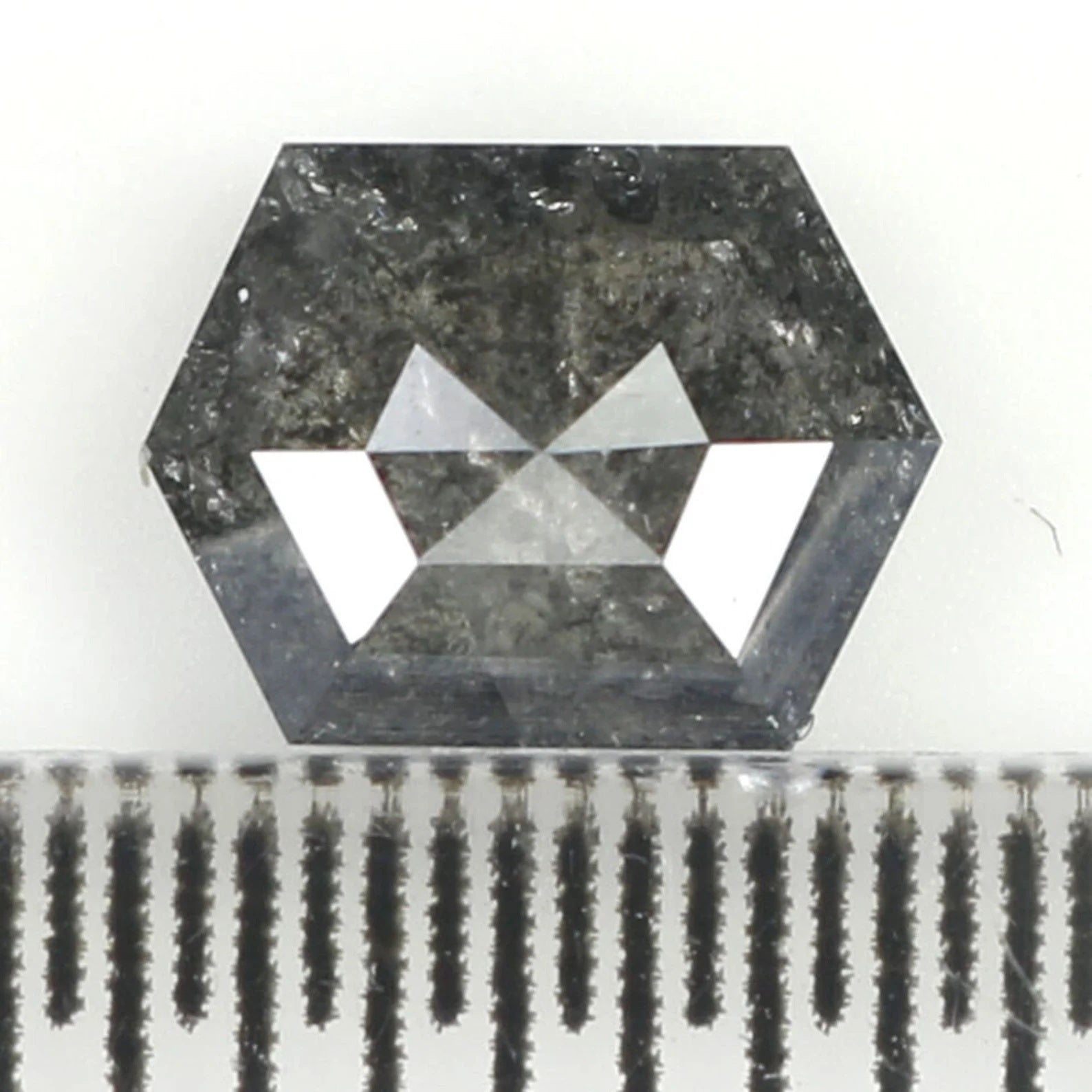 0.80 CT Natural Loose Hexagon Shape Diamond Salt And Pepper Hexagon Cut Diamond 6.30 MM Natural Loose Hexagon Shape Rose Cut Diamond QN1135