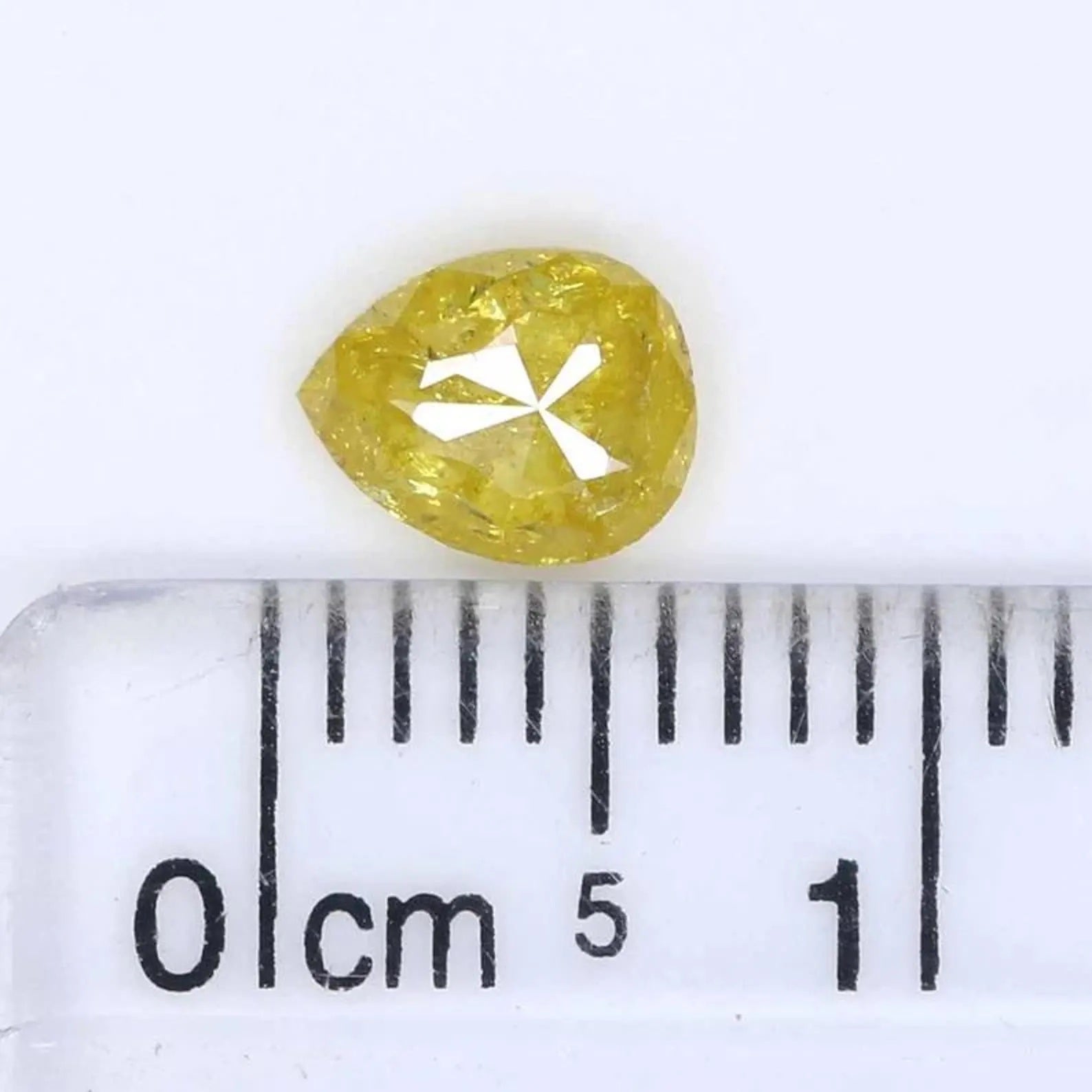 0.58 CT Natural Loose Pear Shape Diamond Yellow Color Pear Cut Diamond 6.10 MM Natural Loose Yellow Color Pear Rose Cut Diamond NQ1943