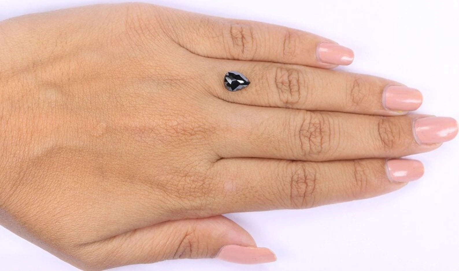 1.53 CT Natural Loose Pear Shape Diamond Black Brown Color Pear Cut Diamond 8.25 MM Natural Black Brown Color Pear Rose Cut Diamond NQ9263