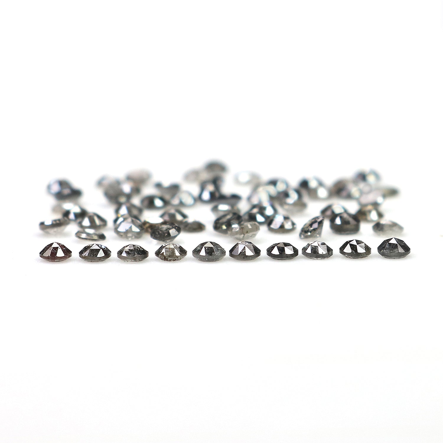 2.13 Ct Natural Loose Round Shape Diamond Salt And Pepper Diamond 1.90 MM Natural Diamond Black Grey Color Round Rose Cut Diamond LQ3035