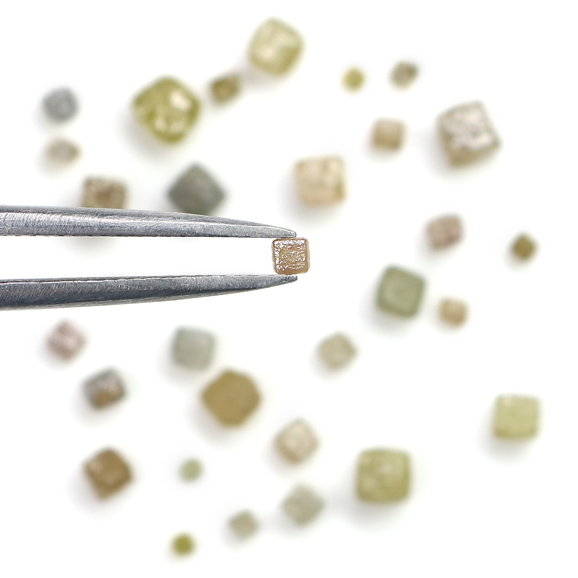 Natural Loose Rough Cube Shape Diamond Mix Color Rough Cut Diamond 1.00 to 4.00 MM 1.00 Ct Lot Uncut Rough Cube Irregular Cut Diamond Q73