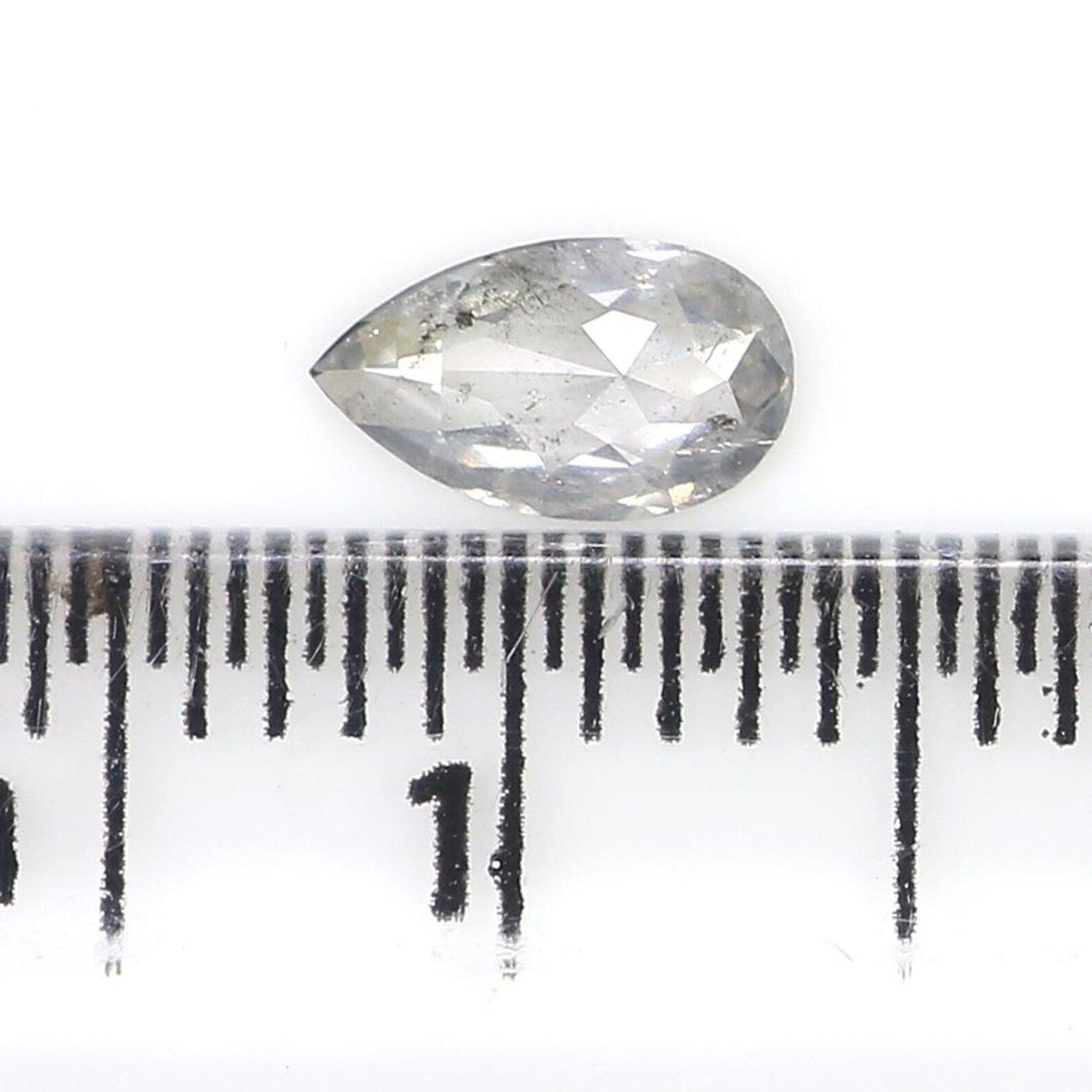 0.23 CT Natural Loose Pear Shape Diamond Salt And Pepper Pear Diamond 6.15 MM Natural Diamond Black Grey Color Pear Rose Cut Diamond QN2530