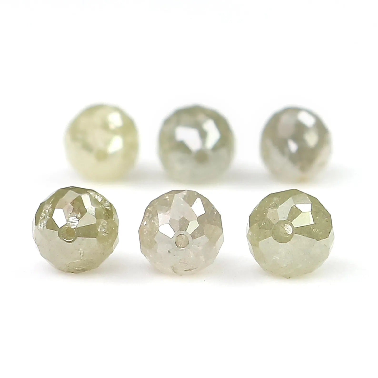 3.44 CT Natural Loose Egg Bead Shape Diamond Grey Color Egg Bead Cut Diamond 4.15 MM Natural Loose Grey Color Bead Rose Cut Diamond NQ1787