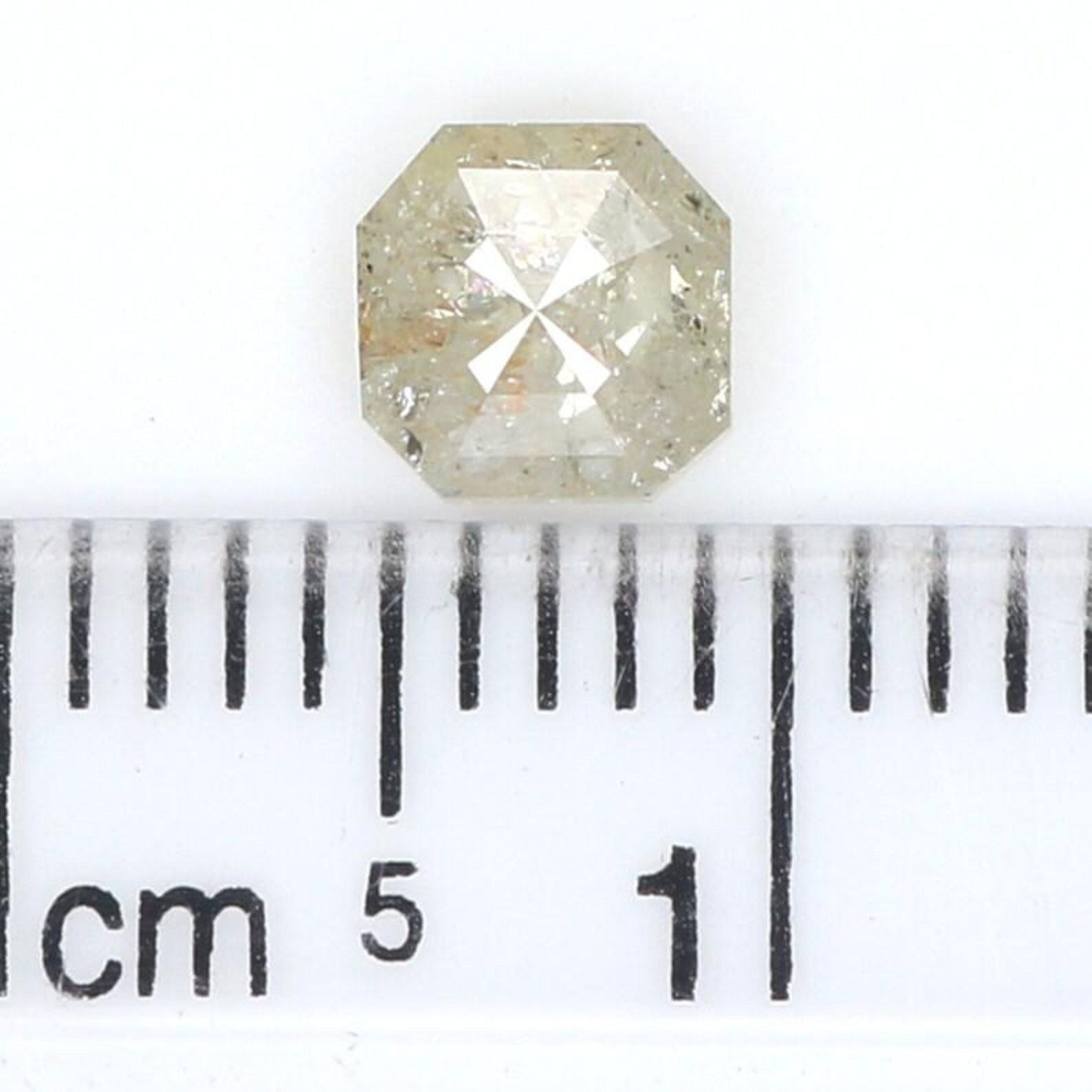 0.65 CT Natural Loose Radiant Shape Diamond J Color Radiant Diamond 4.90 MM Natural Loose Yellow Grey Color Radiant Rose Cut Diamond NQ6506