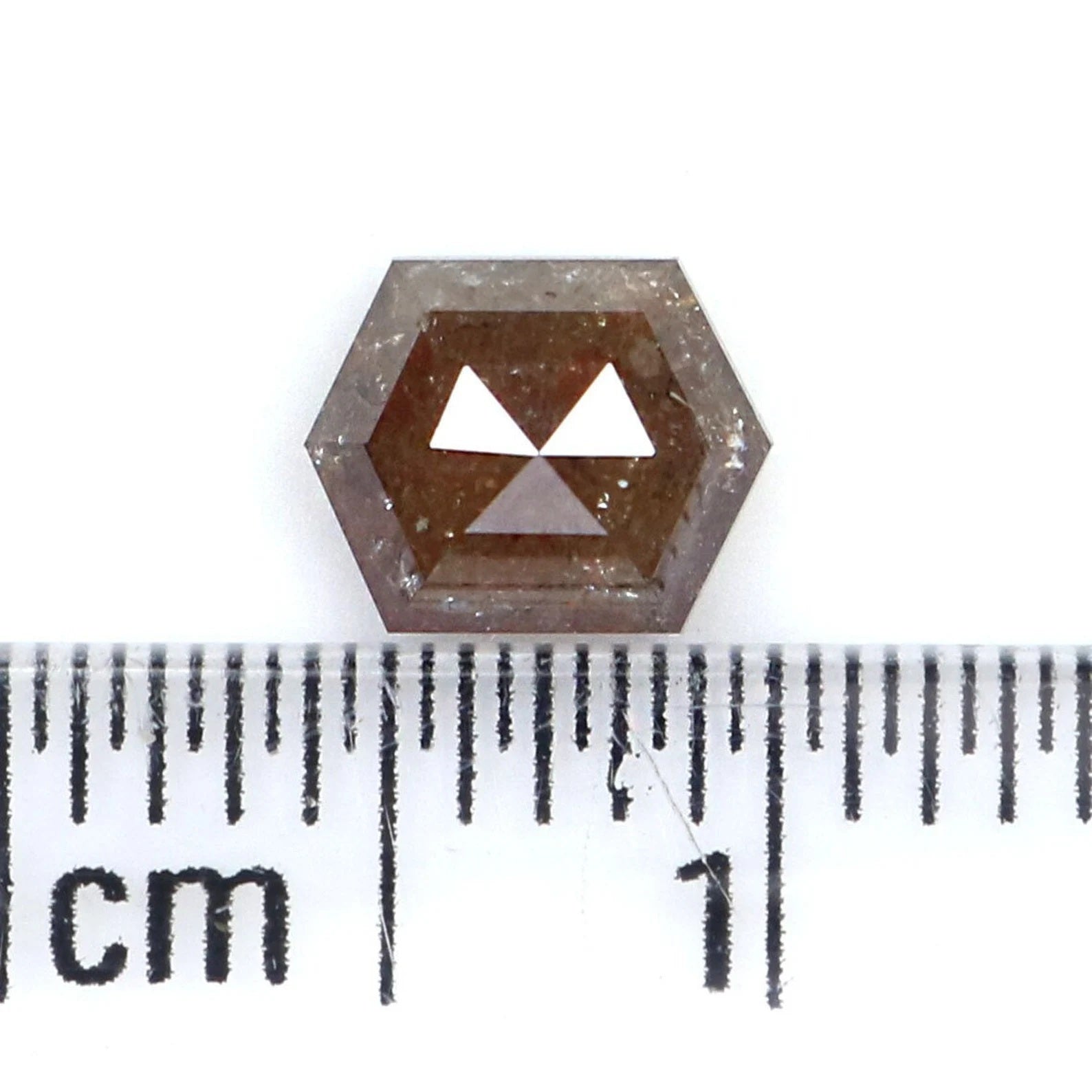 0.83 CT Natural Loose Hexagon Shape Diamond Brown Color Hexagon Diamond 6.10 MM Natural Loose Diamond Hexagon Shape Rose Cut Diamond NQ399