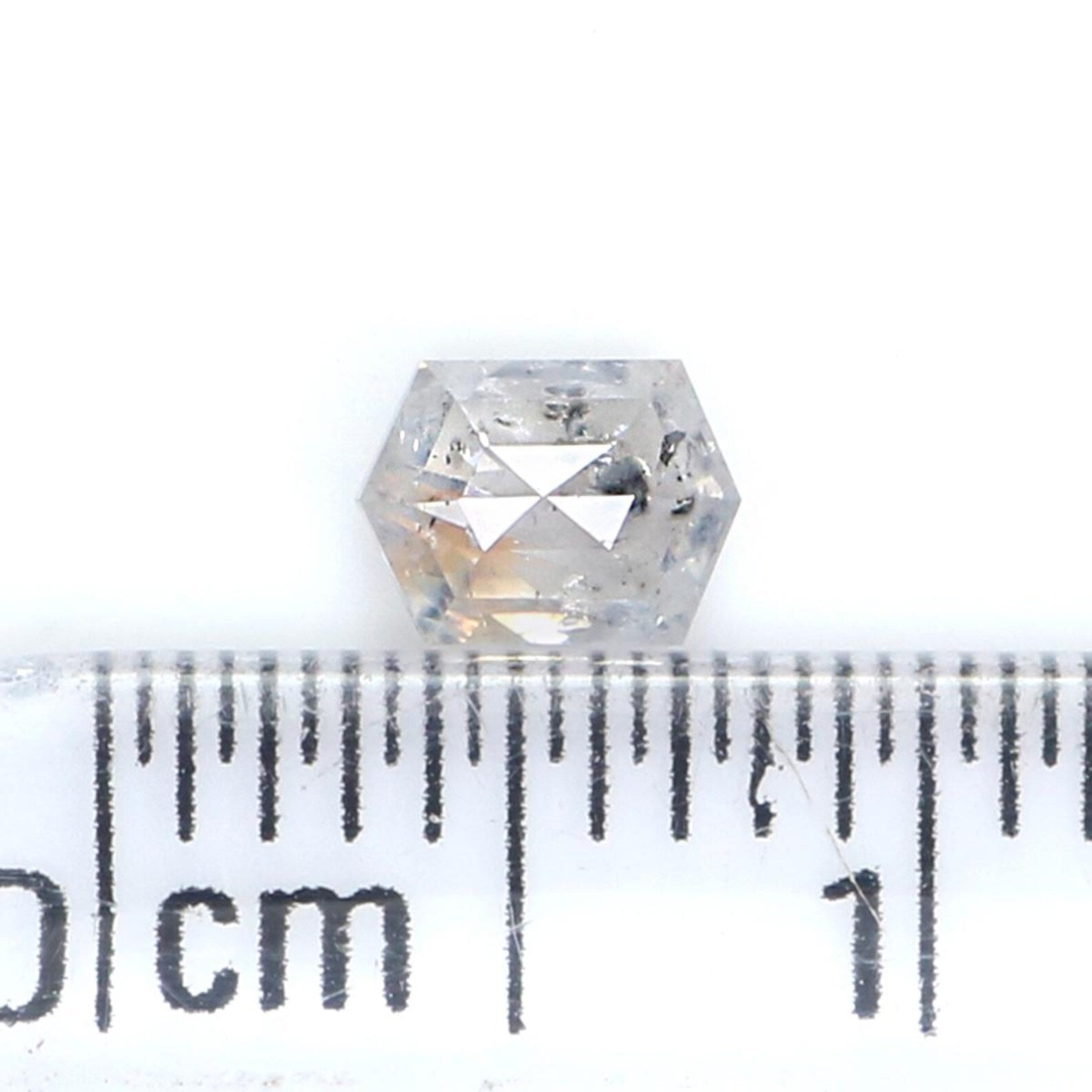 0.34 Ct Natural Loose Hexagon Shape Diamond Grey Color Hexagon Cut Diamond 4.70 MM Natural Loose Grey Color Hexagon Rose Cut Diamond NQ2155