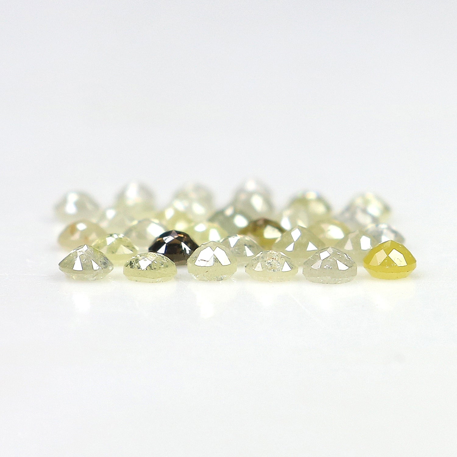 1.31 CT Natural Loose Rose Cut Diamond Grey Color Round Cut Diamond 1.70 MM Natural Loose Yellow Diamond Round Rose Cut Shape Diamond LQ1612