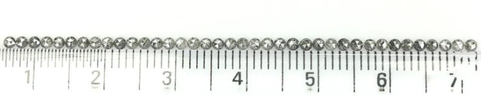 0.95 CT Natural Loose Round Shape Diamond Salt And Pepper Round Cut Diamond 1.70 MM Natural Black Grey Color Round Rose Cut Diamond NQ1608