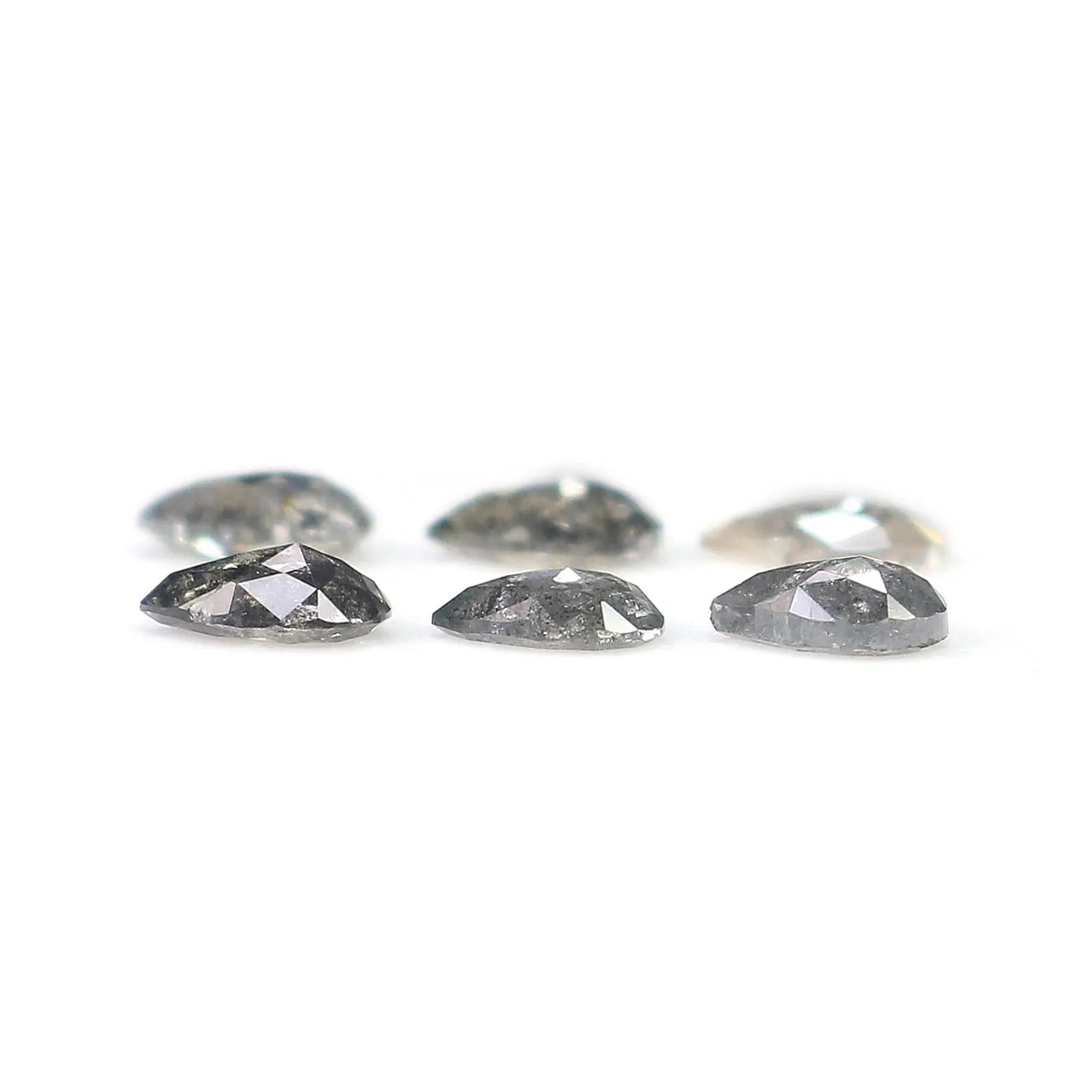 1.15 CT Natural Loose Pear Shape Diamond Salt And Pepper Pear Diamond 4.45 MM Natural Diamond Black Grey Color Pear Rose Cut Diamond NQ1326