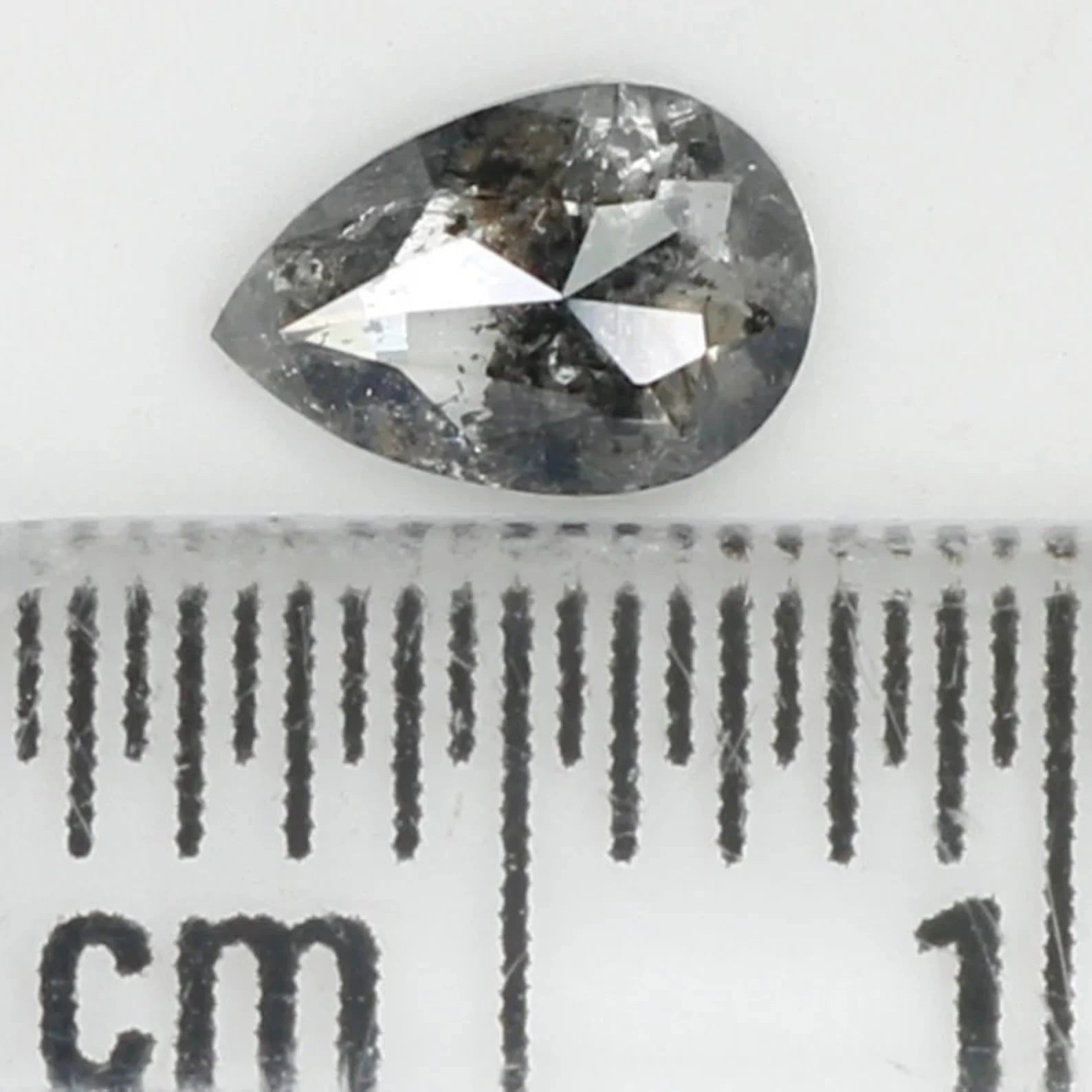 0.35 CT Natural Loose Pear Shape Diamond Salt And Pepper Pear Diamond 5.65 MM Natural Diamond Black Grey Color Pear Rose Cut Diamond NQ1056