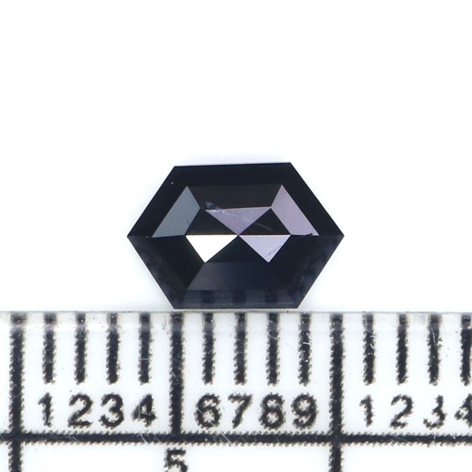 0.56 CT Natural Loose Hexagon Shape Diamond Black Color Hexagon Cut Diamond 6.85 MM Natural Diamond Black Hexagon Rose Cut Diamond QN2233