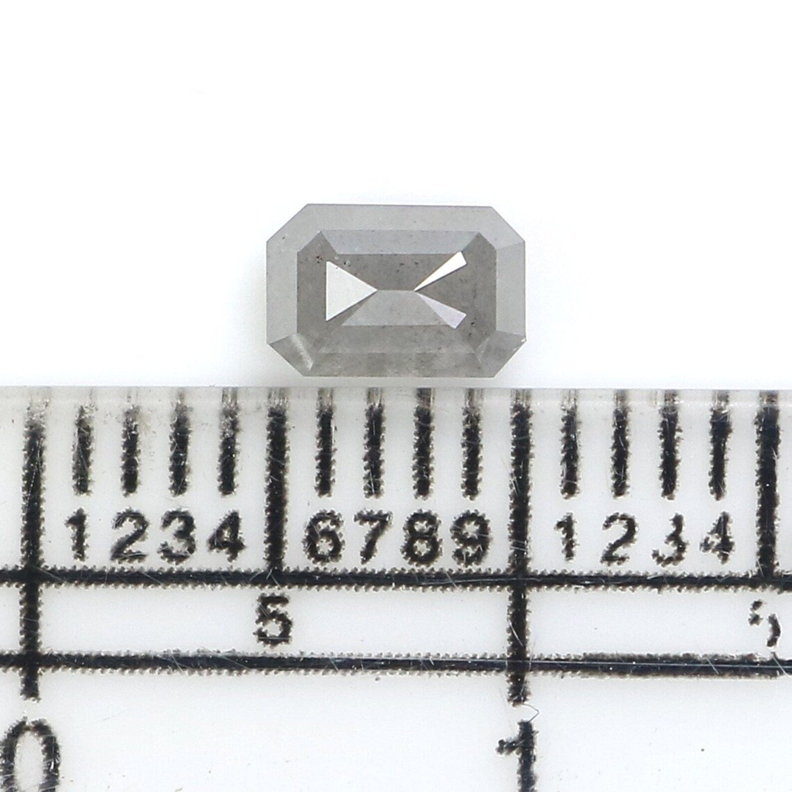 0.53 CT Natural Loose Emerald Shape Diamond Salt And Pepper Emerald Cut Diamond 5.30 MM Natural Grey Color Emerald Rose Cut Diamond NQ8866