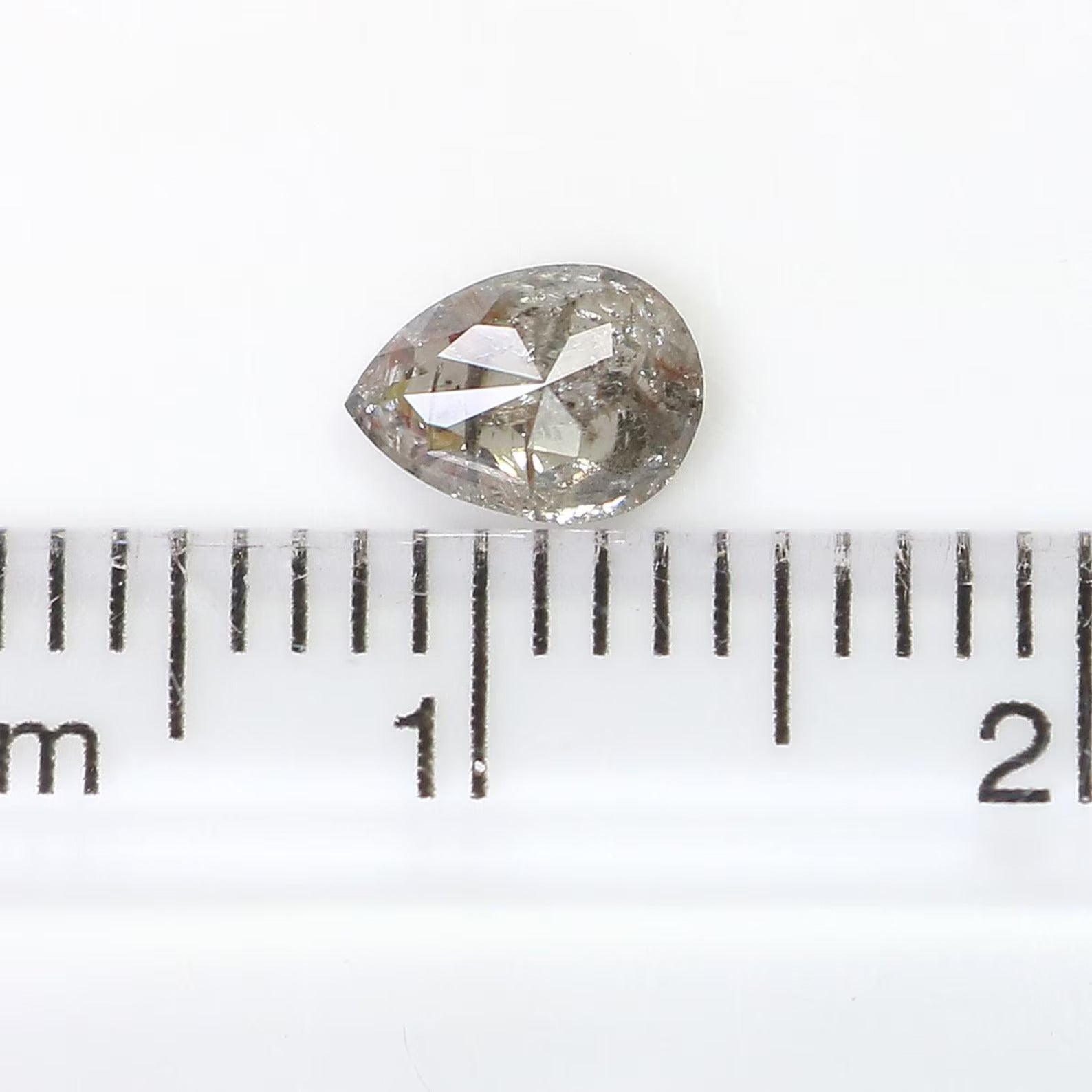 0.41 CT Natural Loose Pear Shape Diamond Salt And Pepper Pear Cut Diamond 5.95 MM Natural Loose Diamond Pear Shape Rose Cut Diamond QN554