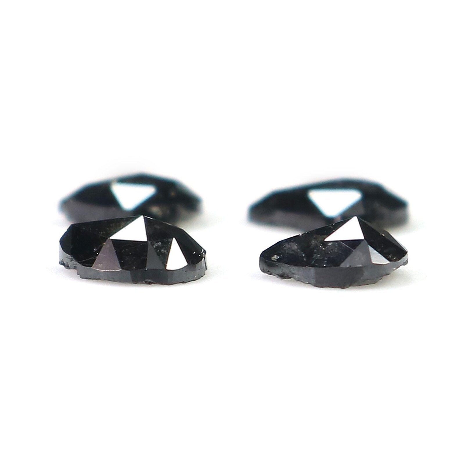 1.11 CT Natural Loose Pear Shape Diamond Black Color Pear Cut Diamond 4.80 MM Natural Loose Diamond Black Color Pear Rose Cut Diamond QN1673