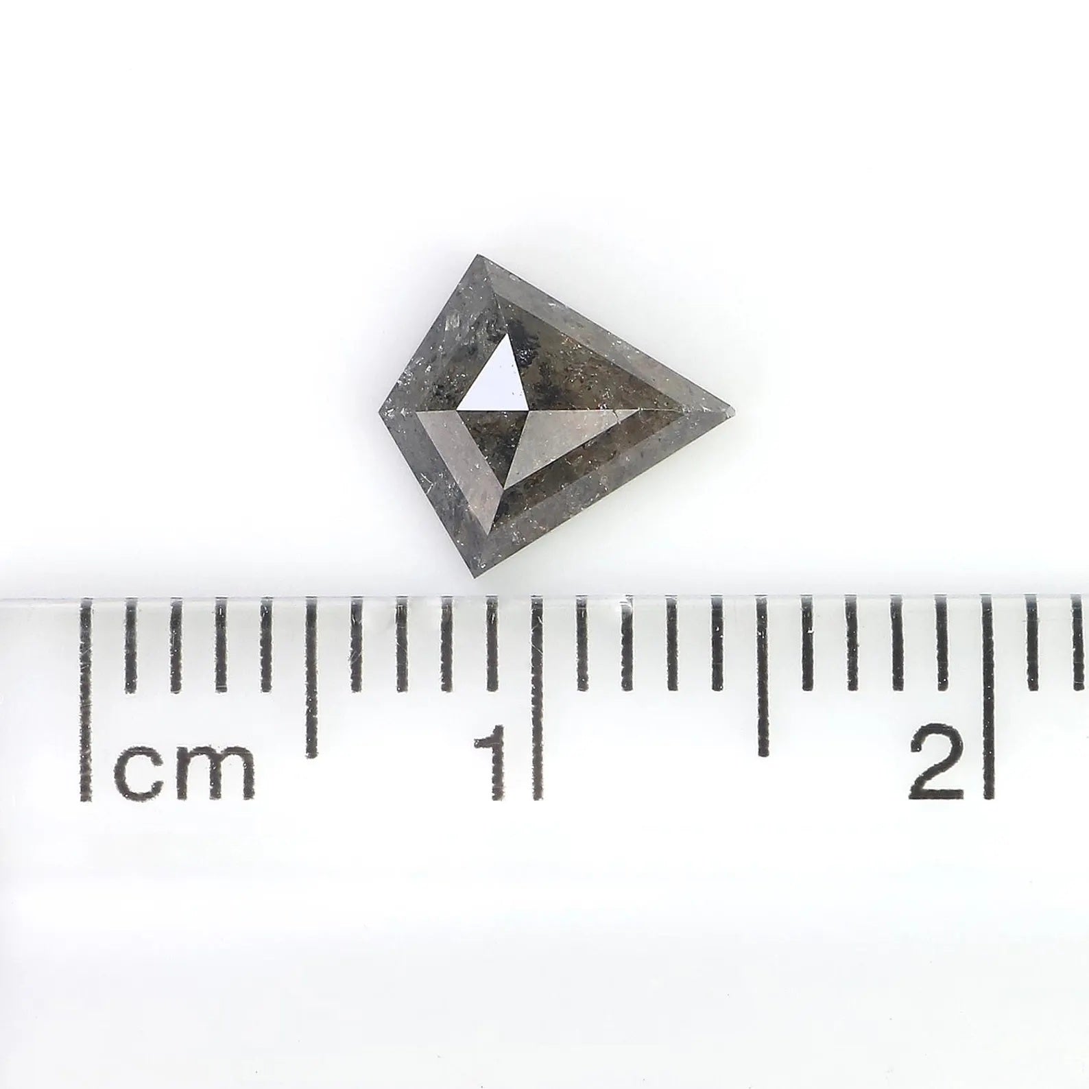 0.85 CT Natural Loose Kite Shape Diamond Salt And Pepper Kite Cut Diamond 7.95 MM Natural Loose Black Gray Color Kite Rose Cut Diamond N2596