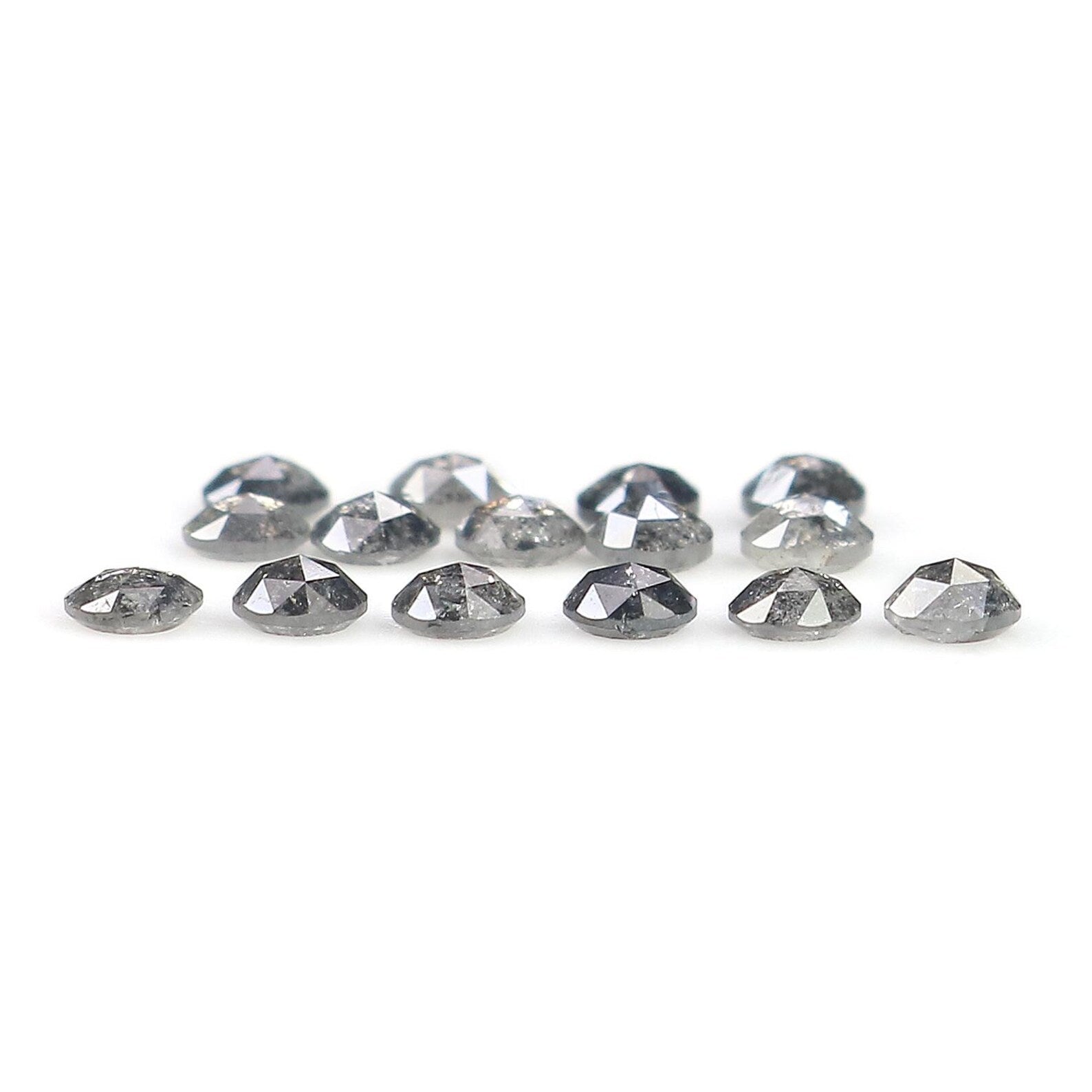 1.02 CT Natural Loose Round Cut Diamond Salt And Pepper Round Diamond 2.45 MM Natural Diamond Black Grey Color Round Rose Cut Diamond NQ2349
