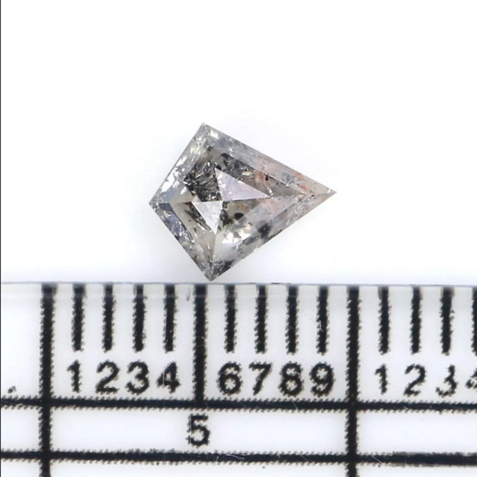 0.44 Ct Natural Loose Kite Shape Diamond Salt And Pepper Kite Diamond 6.15 MM Natural Loose Black Grey Color Kite Rose Cut Diamond NQ2173