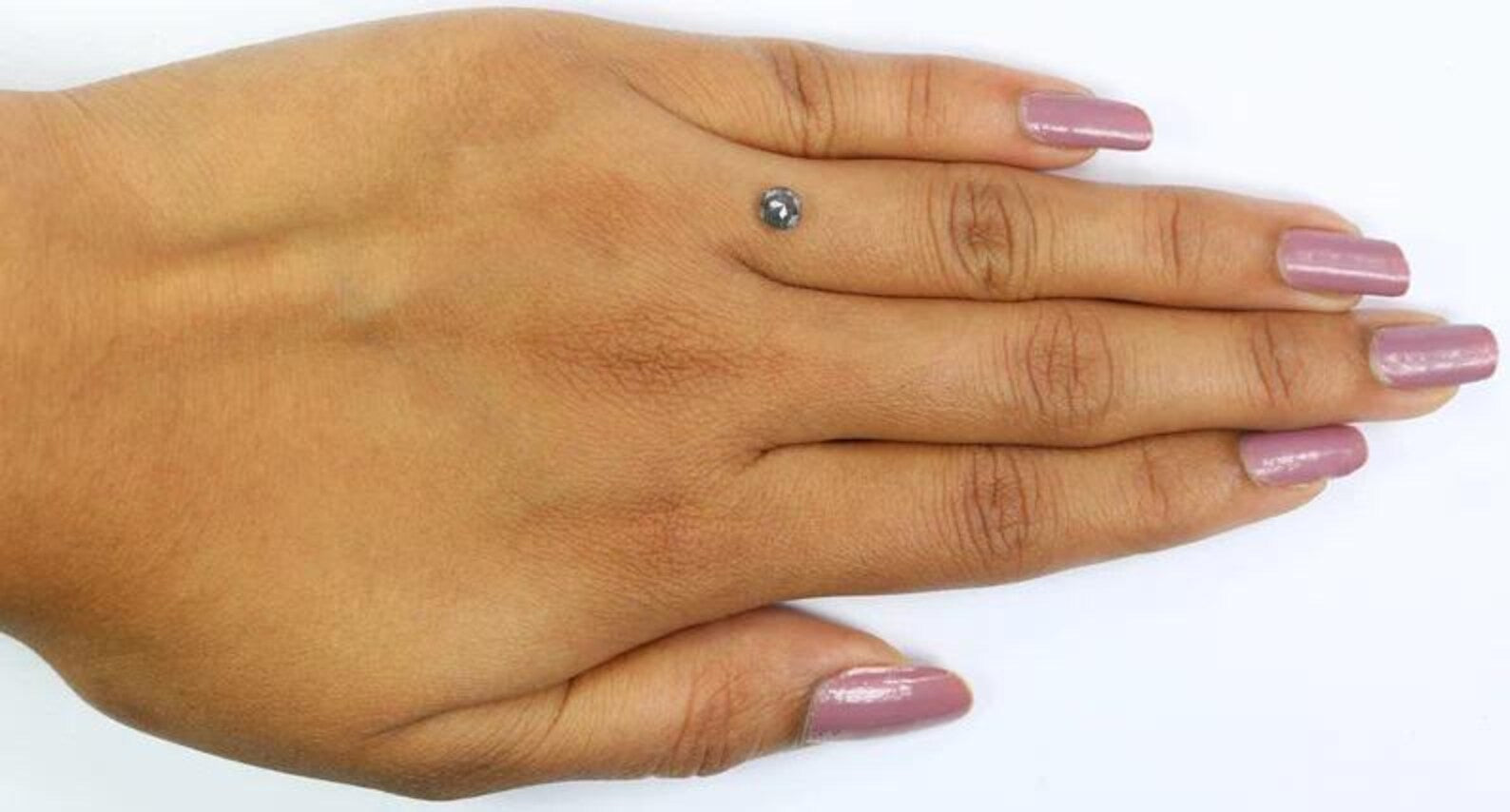 0.45 CT Natural Loose Round Shape Diamond Salt And Pepper Round Cut Diamond 4.50 MM Natural Black Grey Color Round Rose Cut Diamond NQ2312